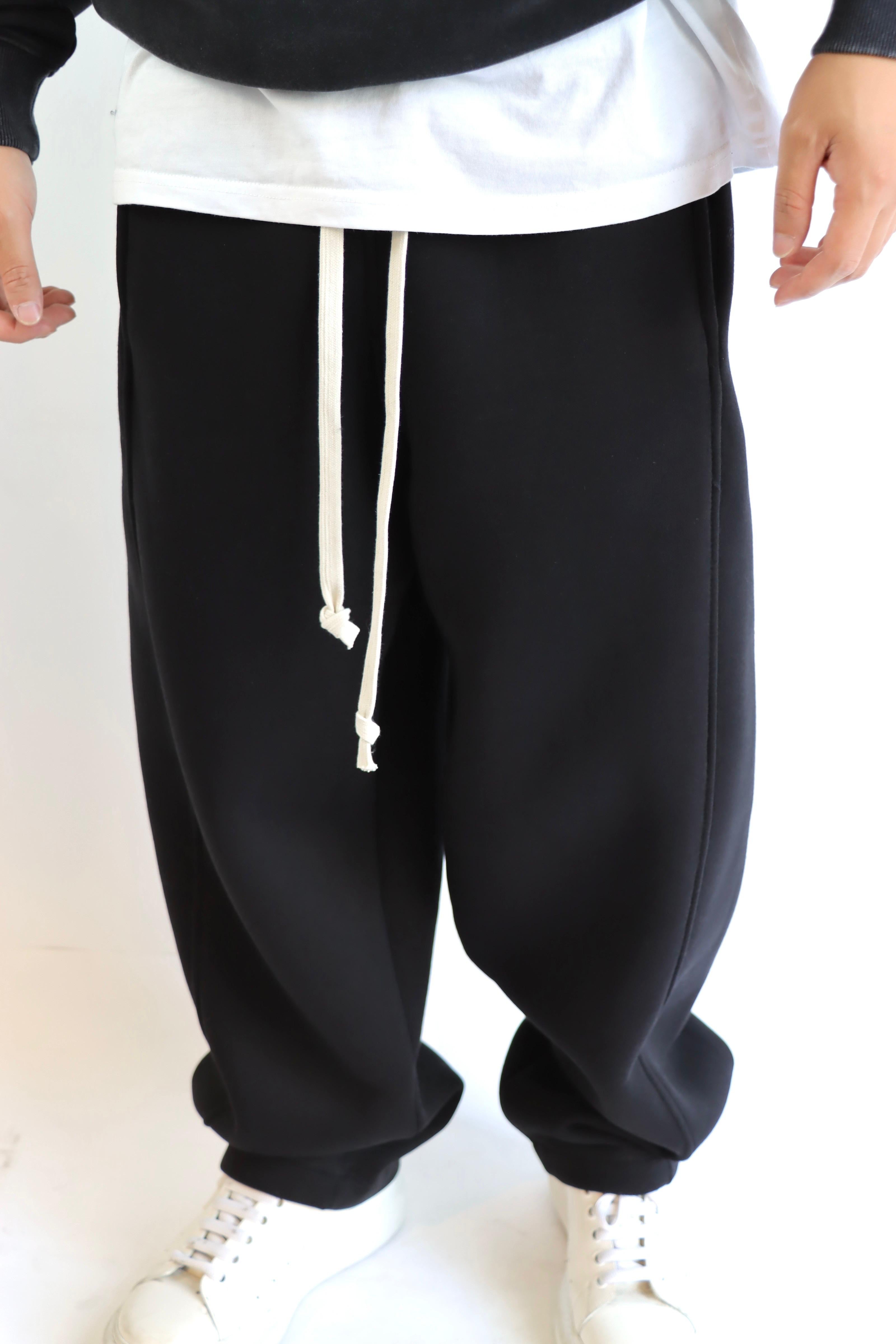 Pantalone Felpato fondo ampio nero