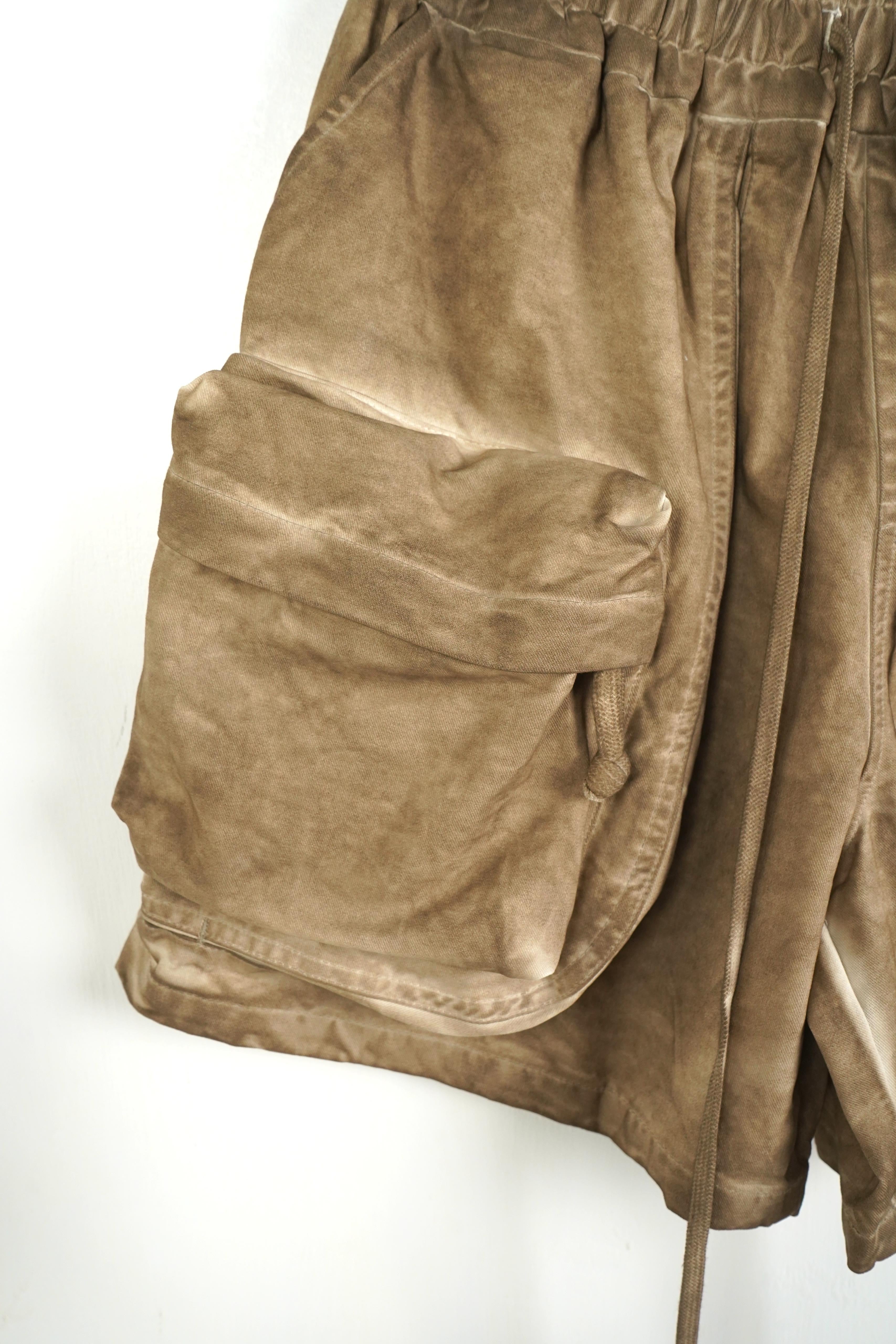 Pantaloncino Zip Stone Wash Camel