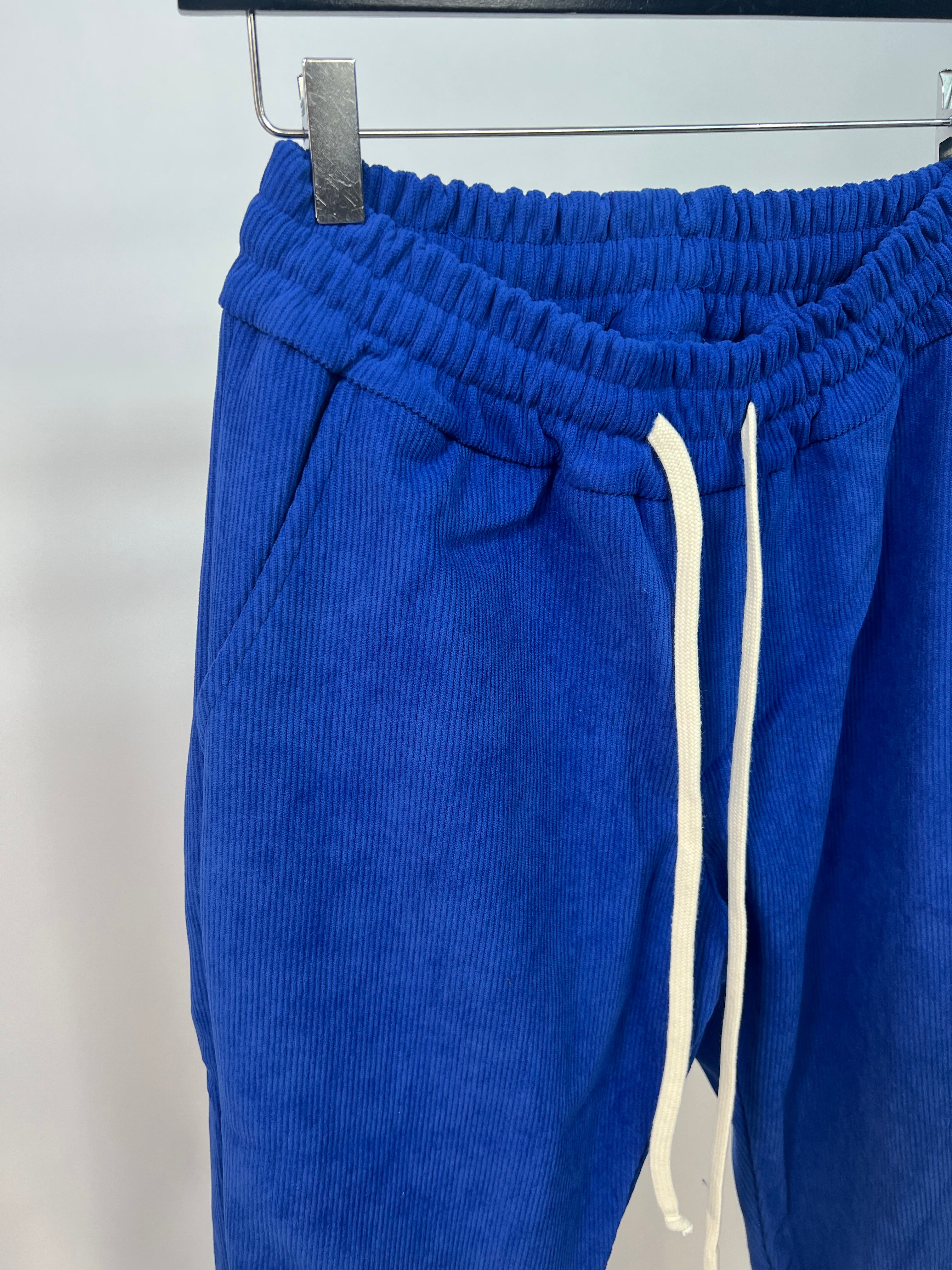 Pantalone a Coste Blu Royal