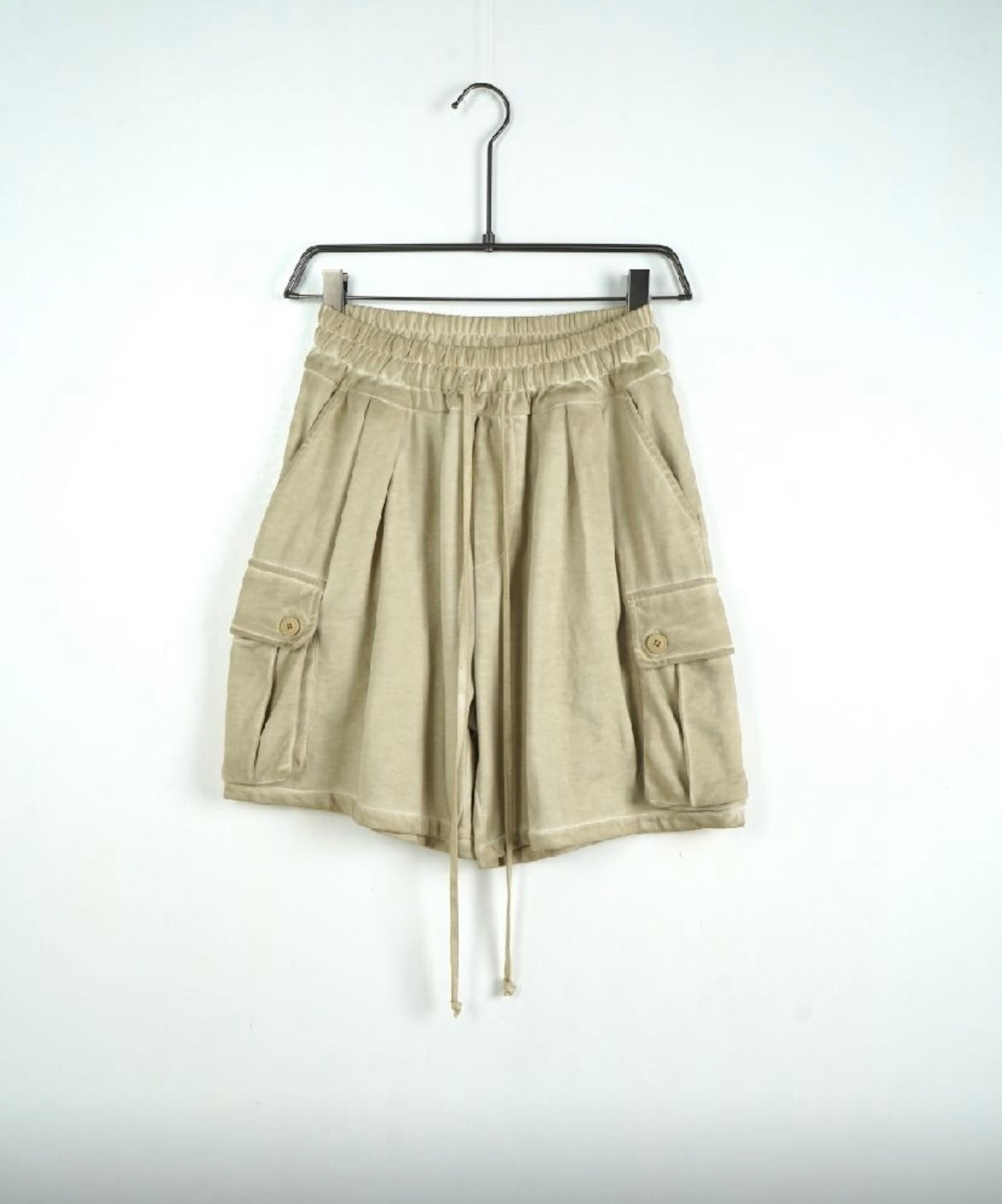 Pantaloncino Cargo Cotone Stone Wash Beige