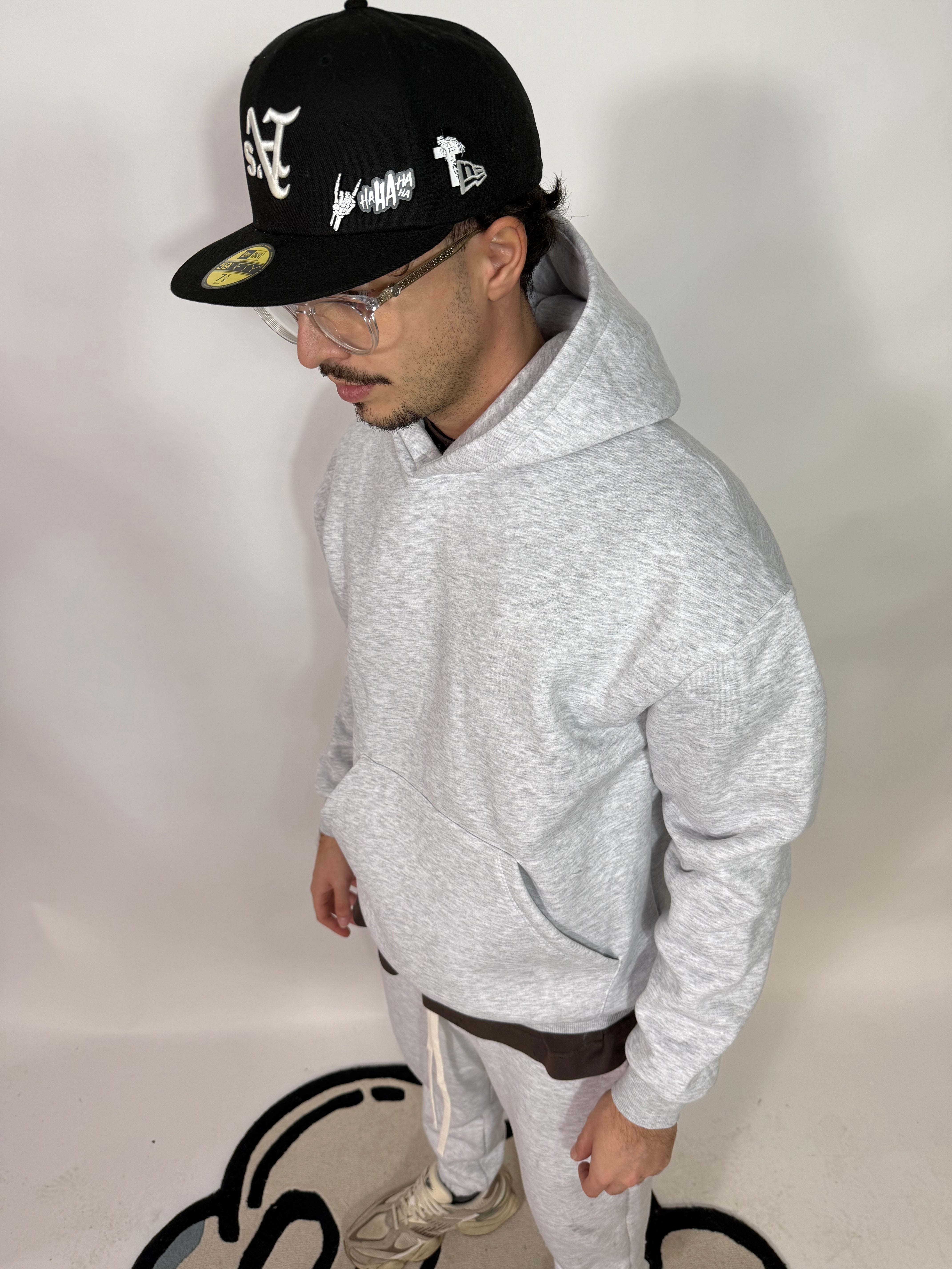 Completo Doppio Cotone Felpato Grigia NY