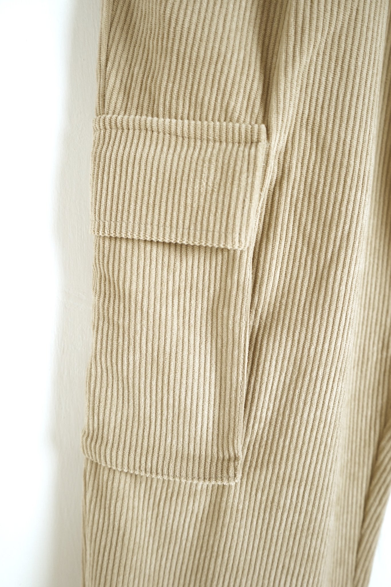 Pantalone Cargo a Coste Beige