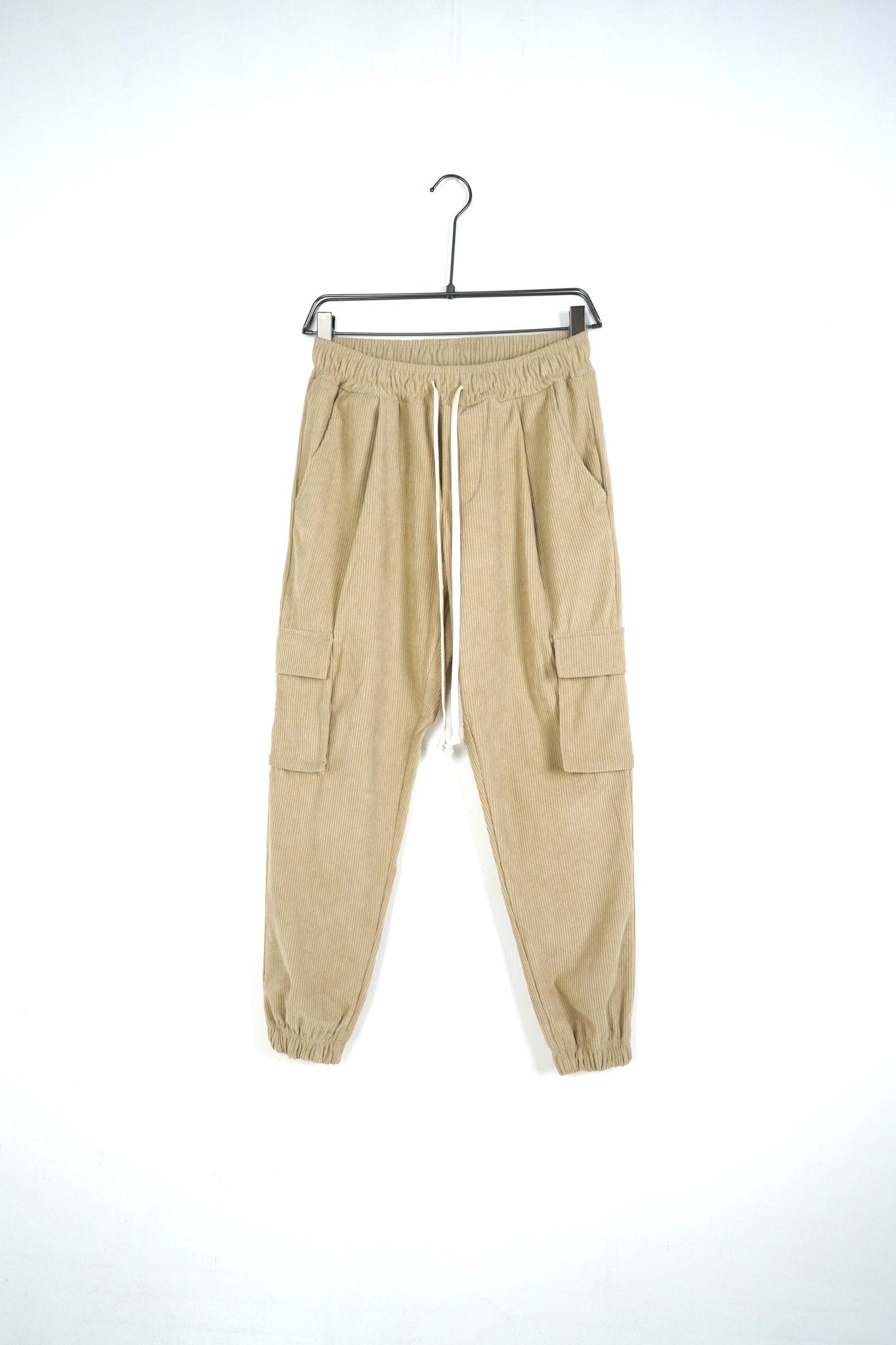 Pantalone Cargo a Coste Beige