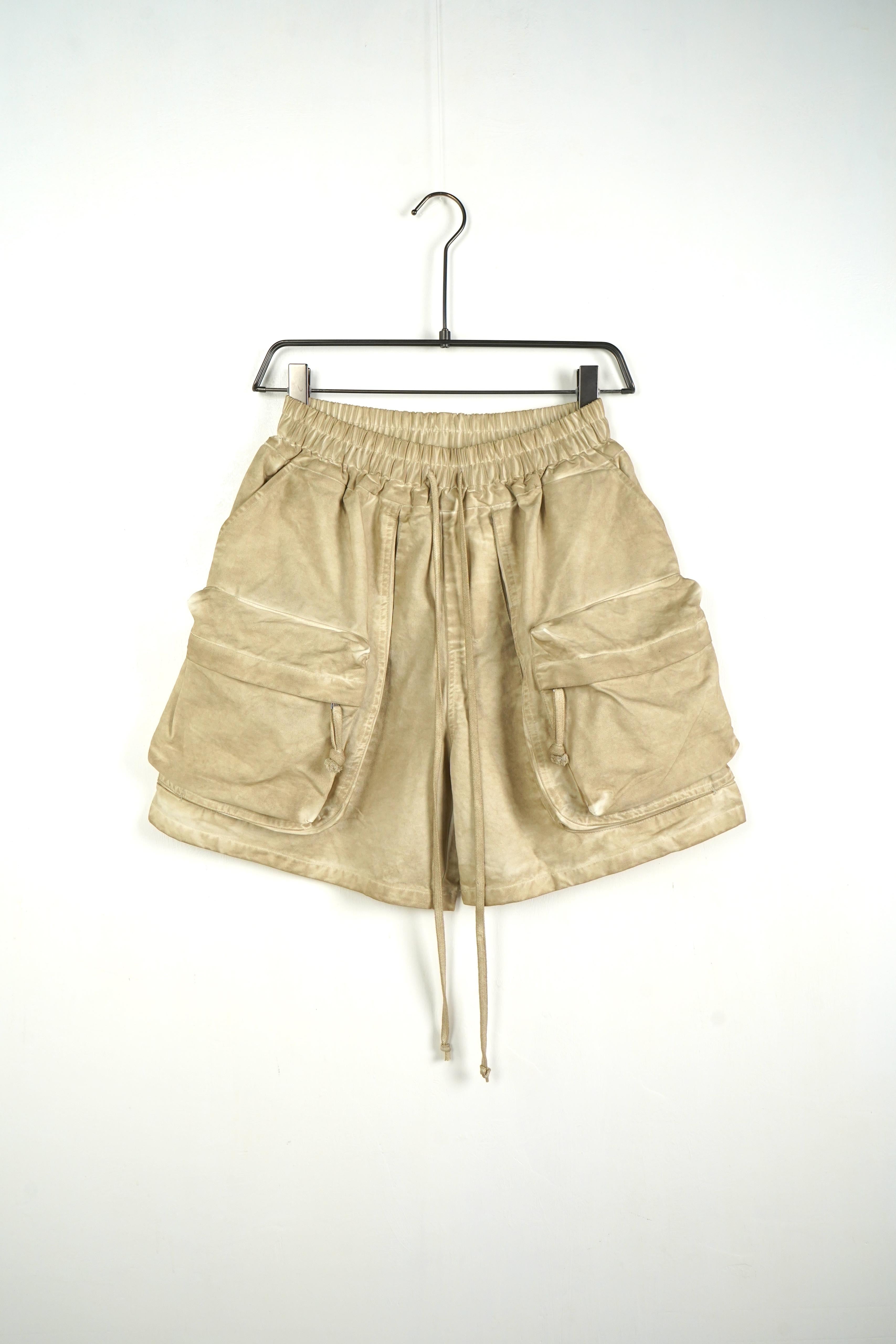 Pantaloncino Zip Stone Wash Beige
