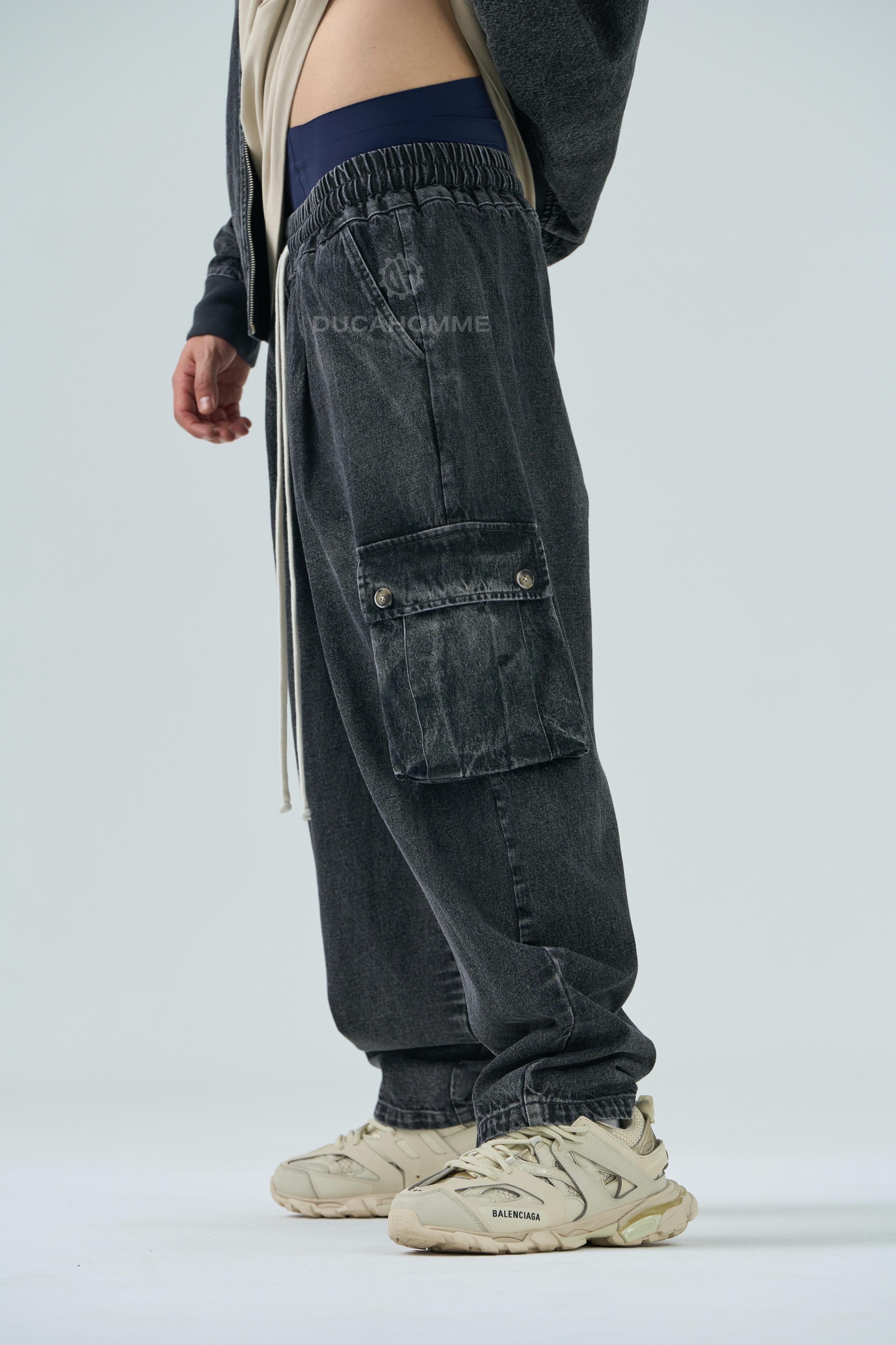 Pantalone Sartoriale Cargo  Effetto Jeans