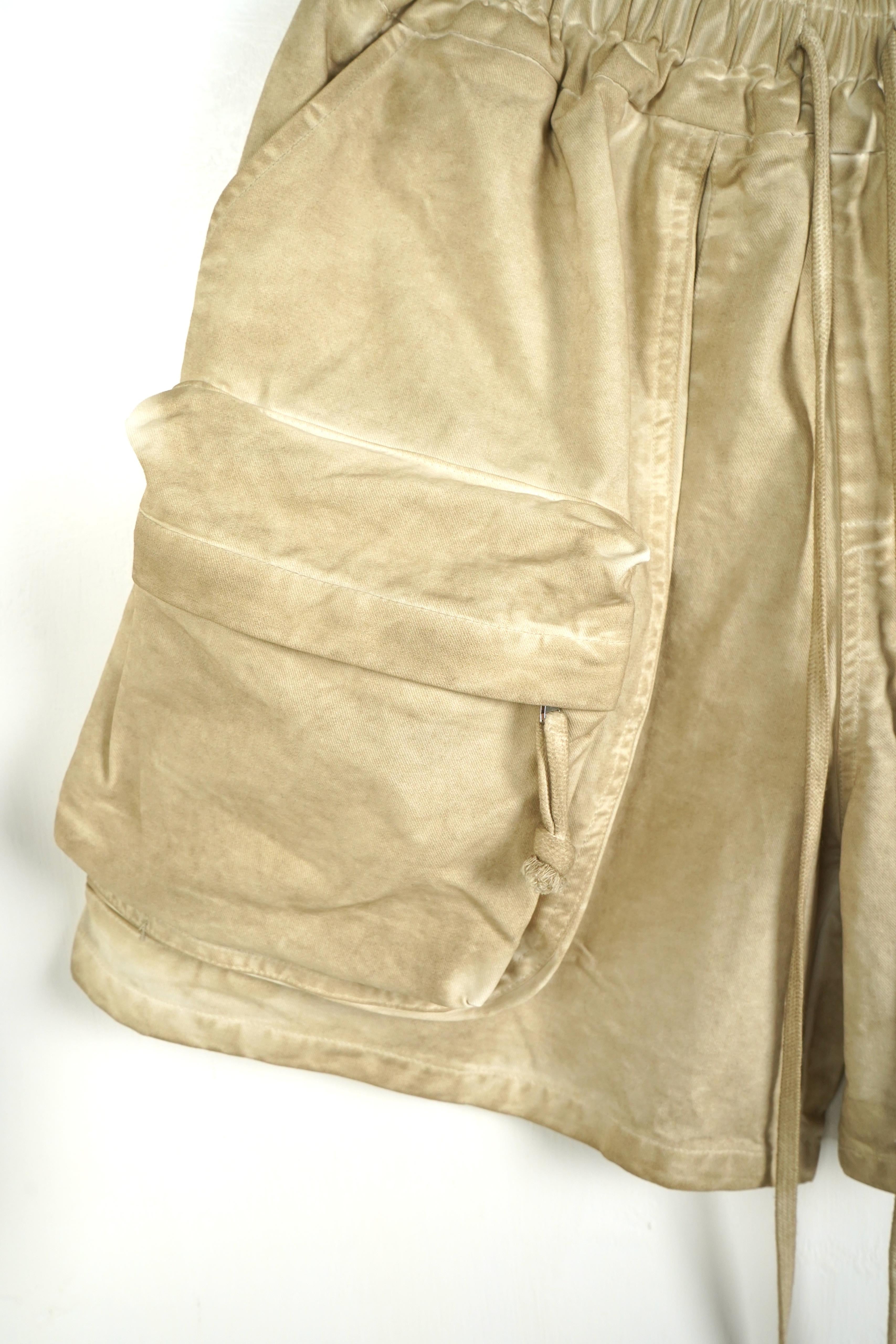 Pantaloncino Zip Stone Wash Beige