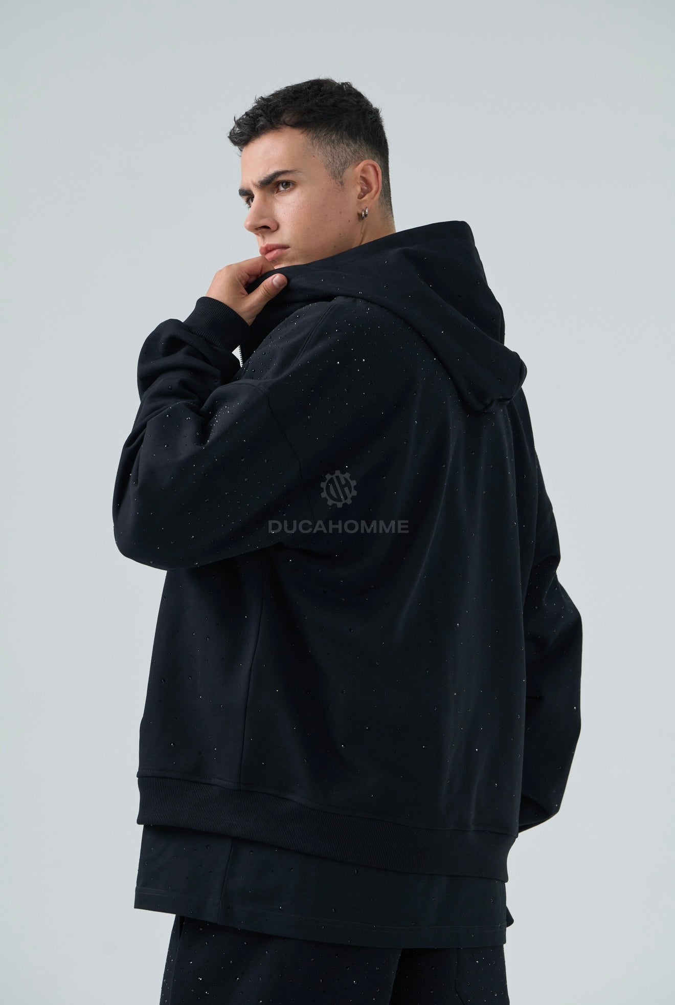 FELPA DUCA VIP DIAMANTATA NERA