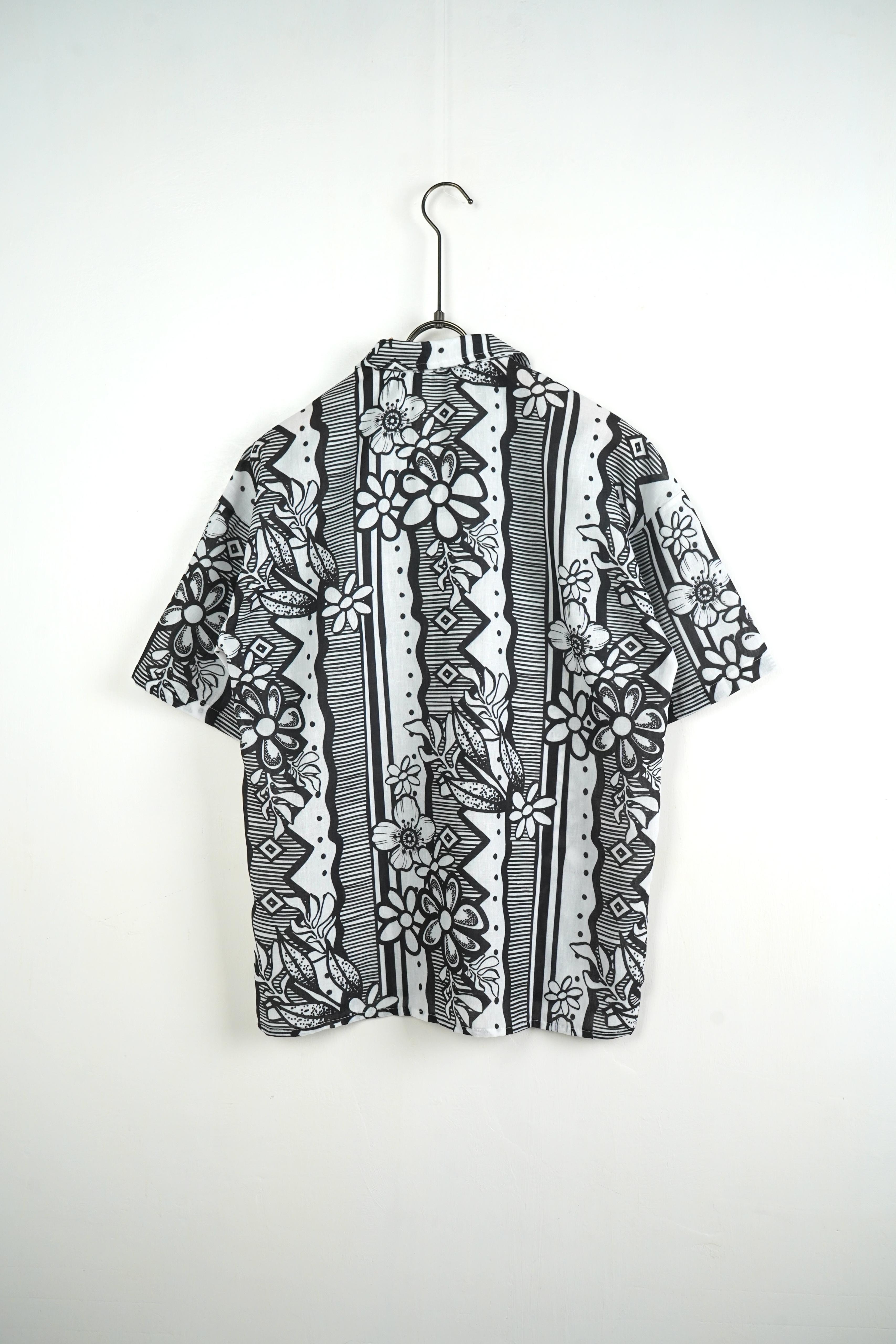 Camicia Fiori Bianchi Neri