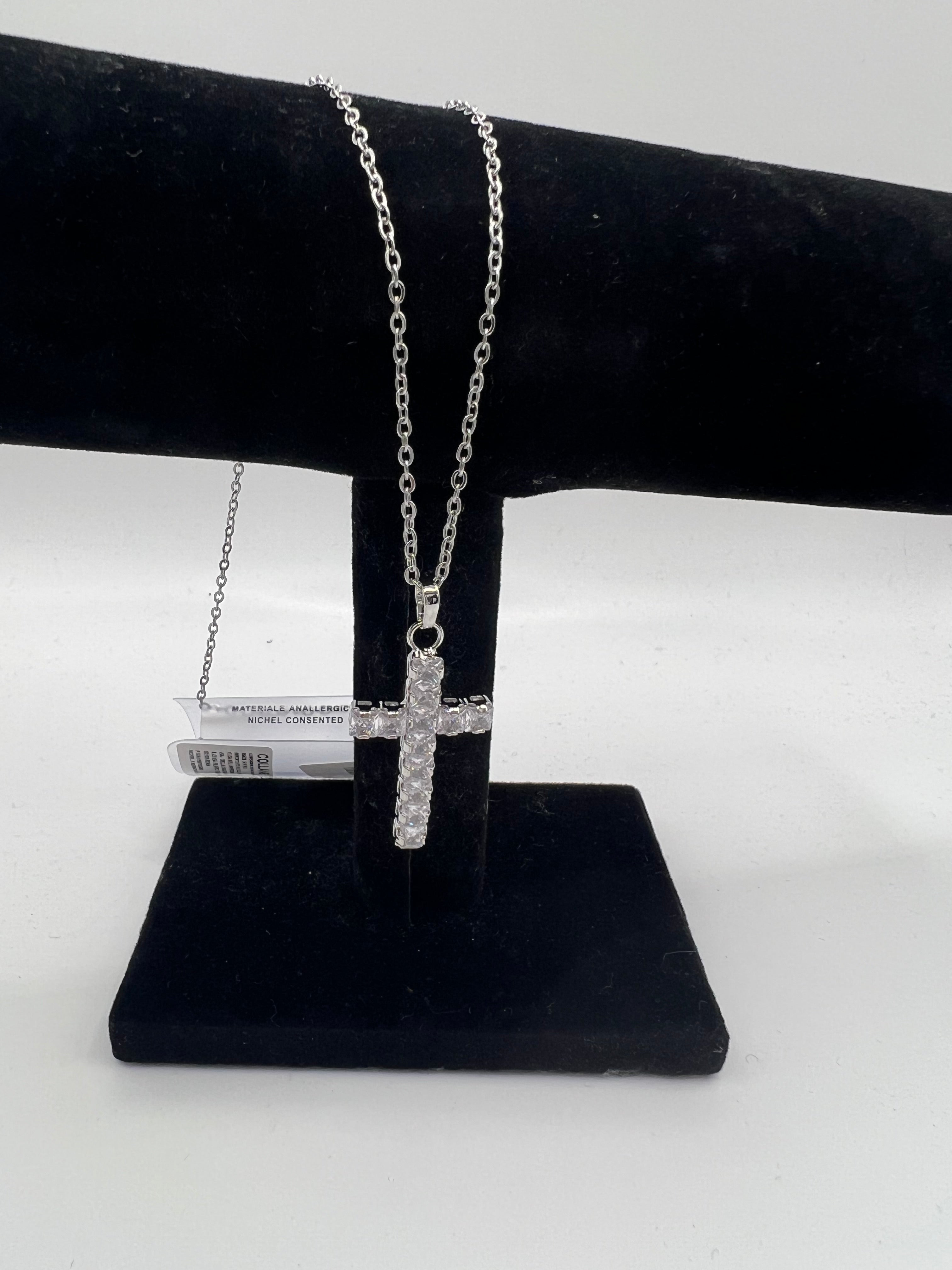 COLLANA CROCE DIAMANTI