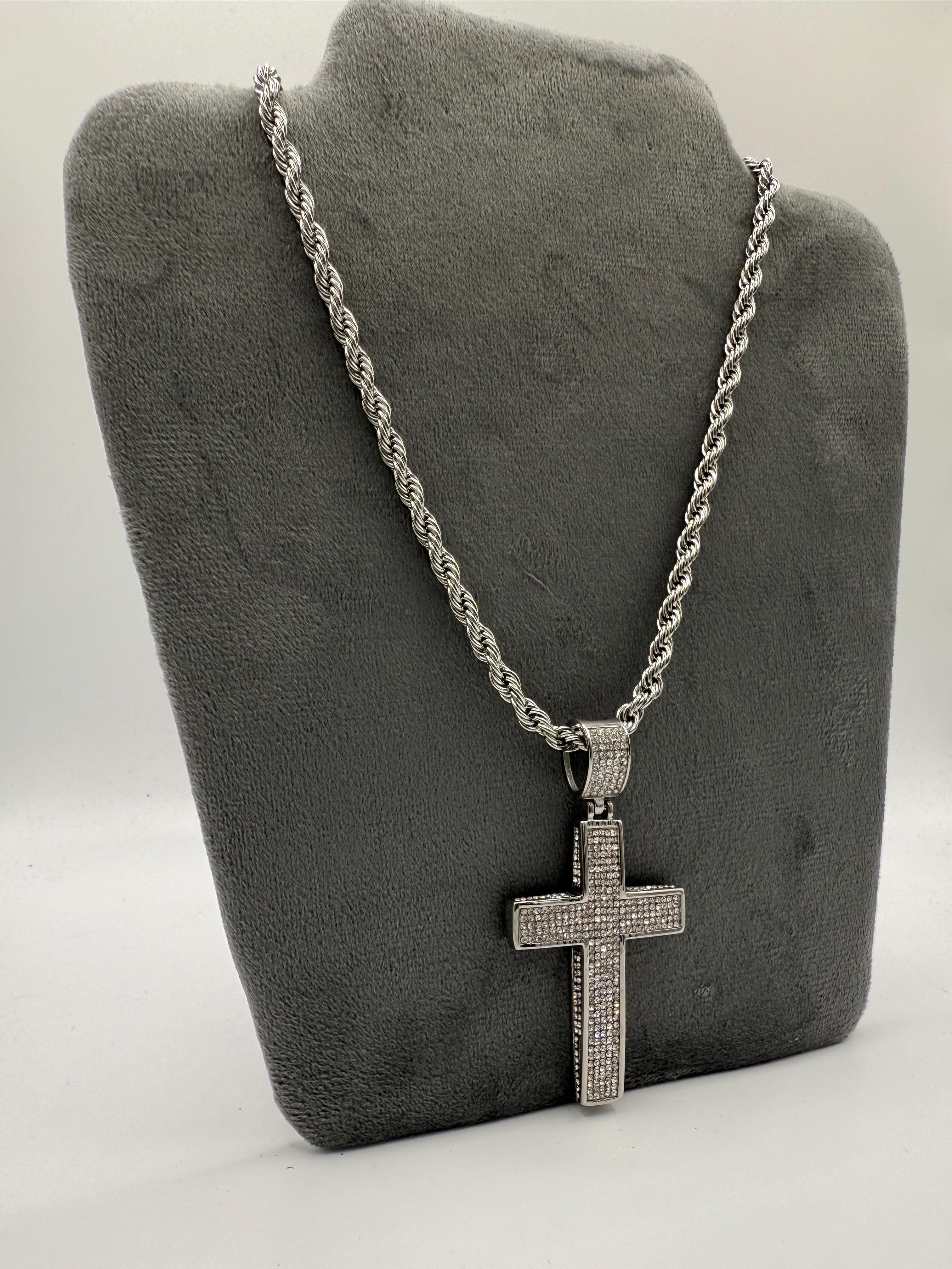 COLLANA CROCE DIAMANTI