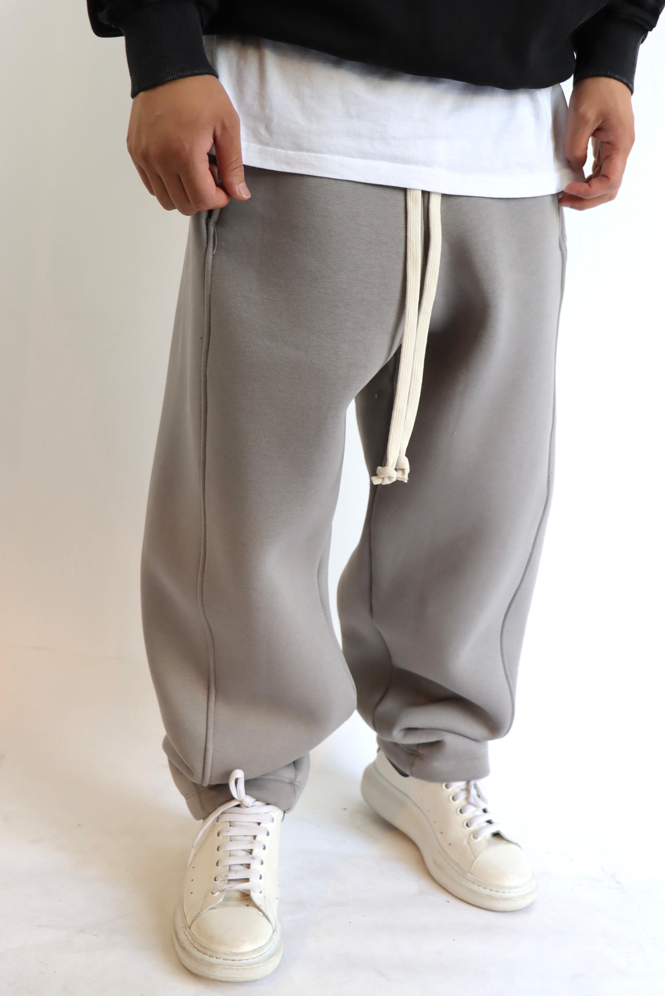 Pantalone Felpato fondo ampio grigio