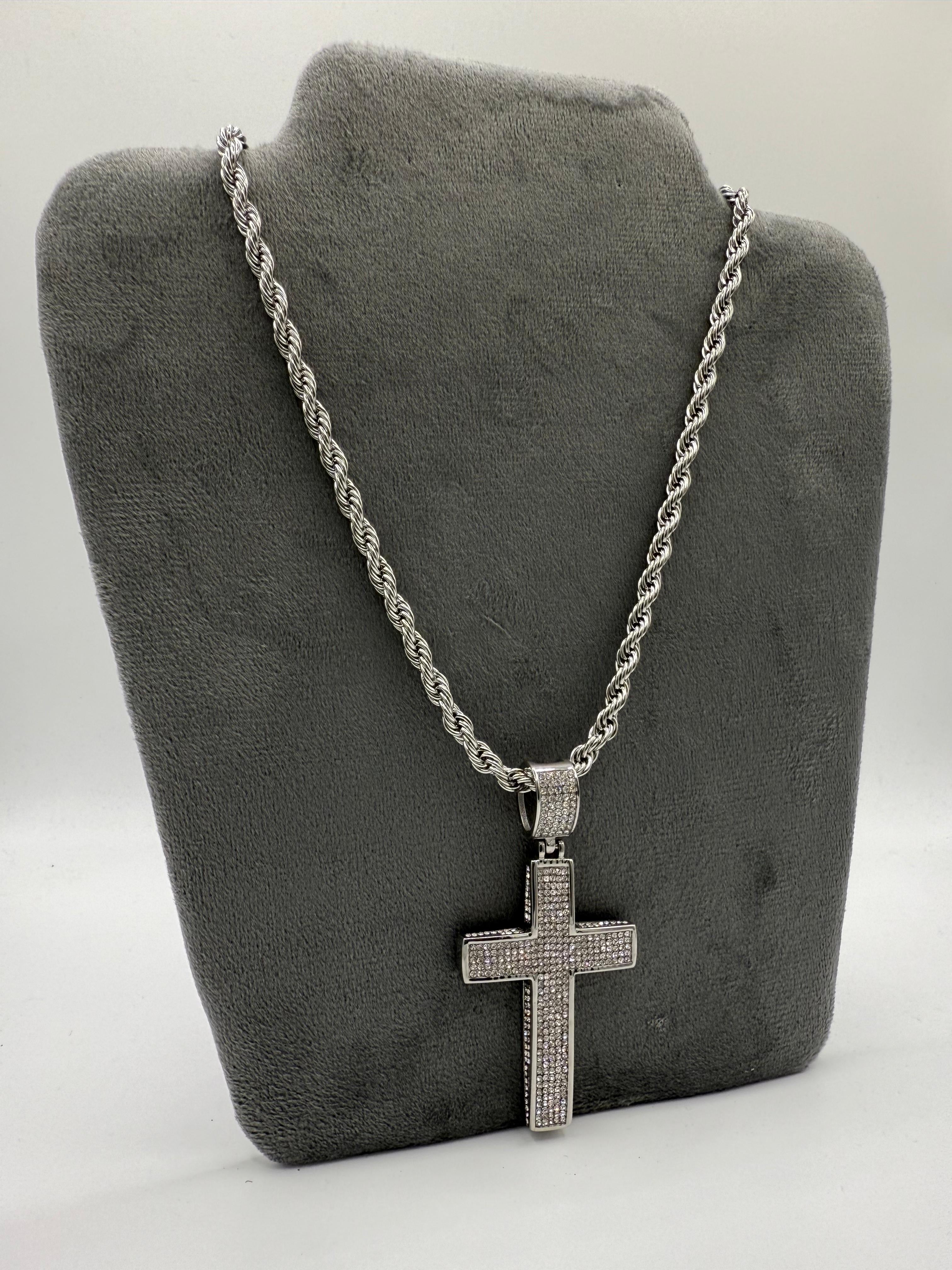 COLLANA CROCE DIAMANTI