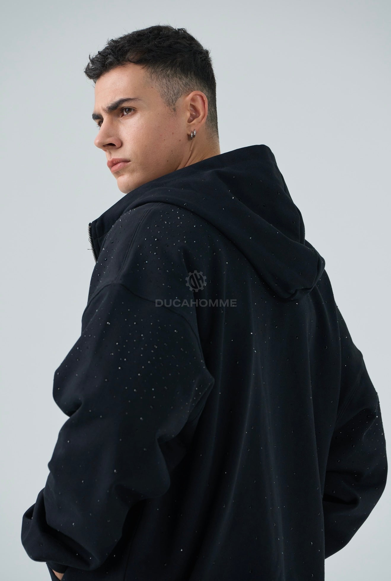 FELPA DUCA VIP DIAMANTATA NERA