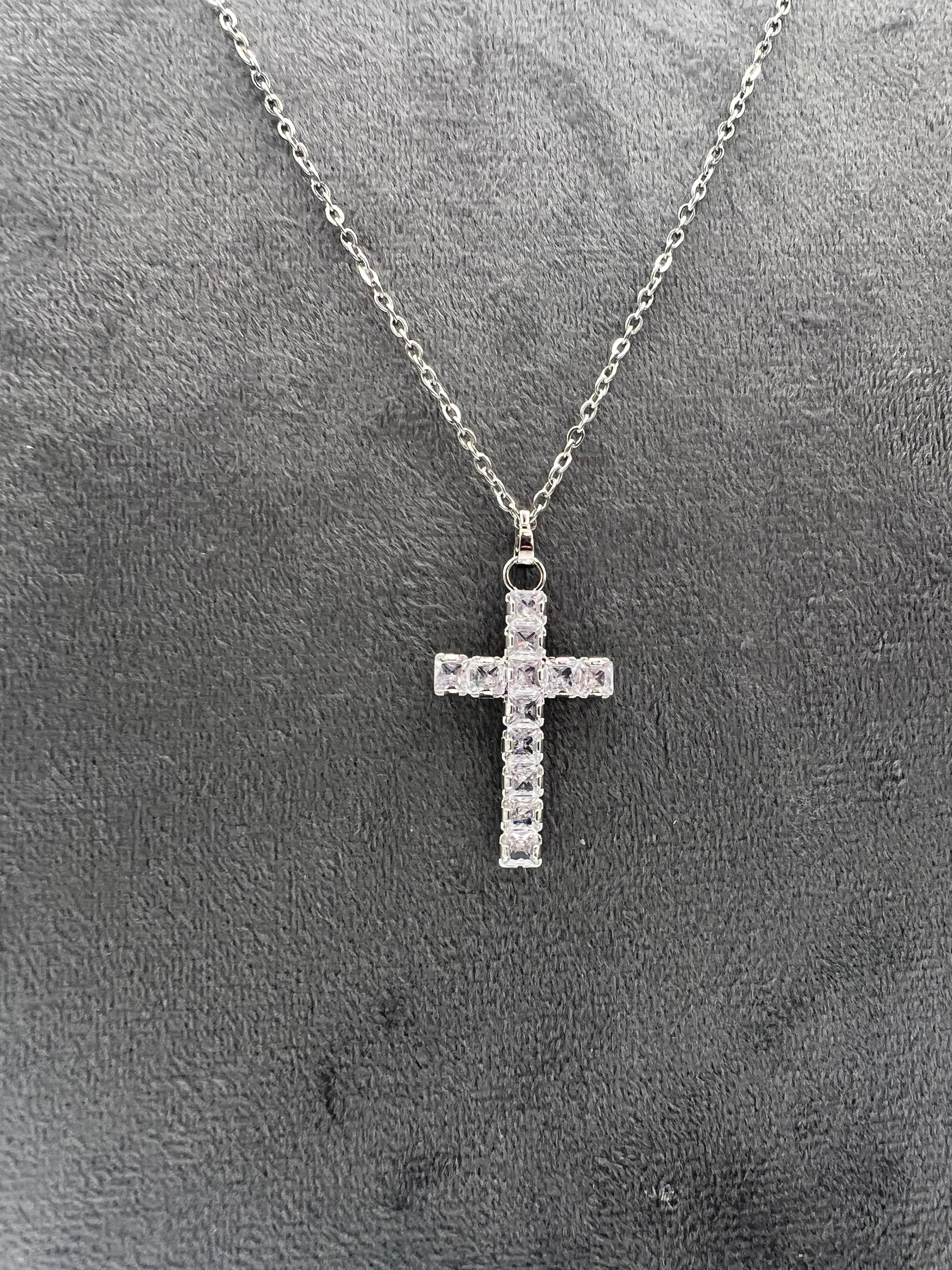 COLLANA CROCE DIAMANTI