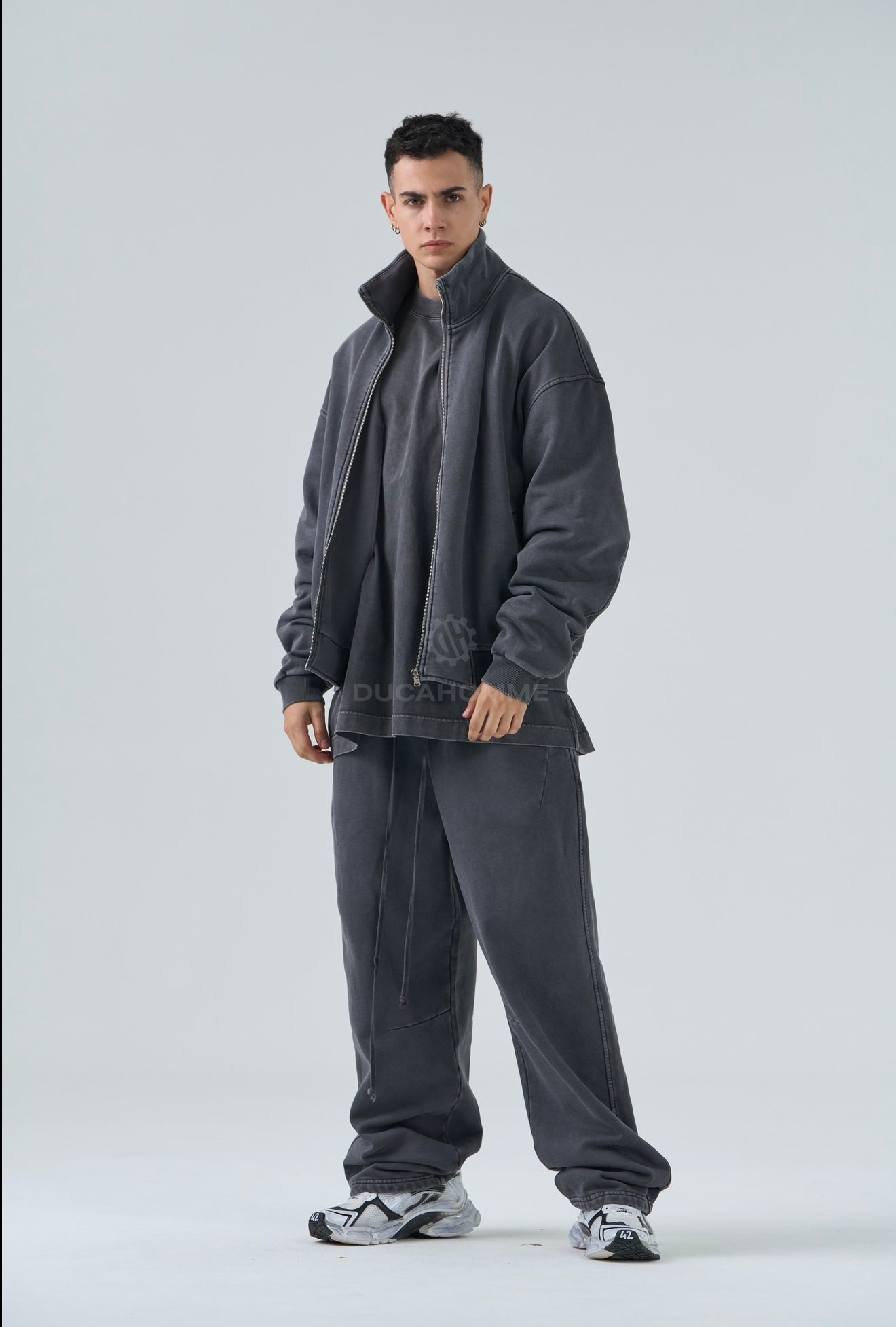 FELPA COLLO ALTO DUCA VIP WASHED GRIGIA 94G