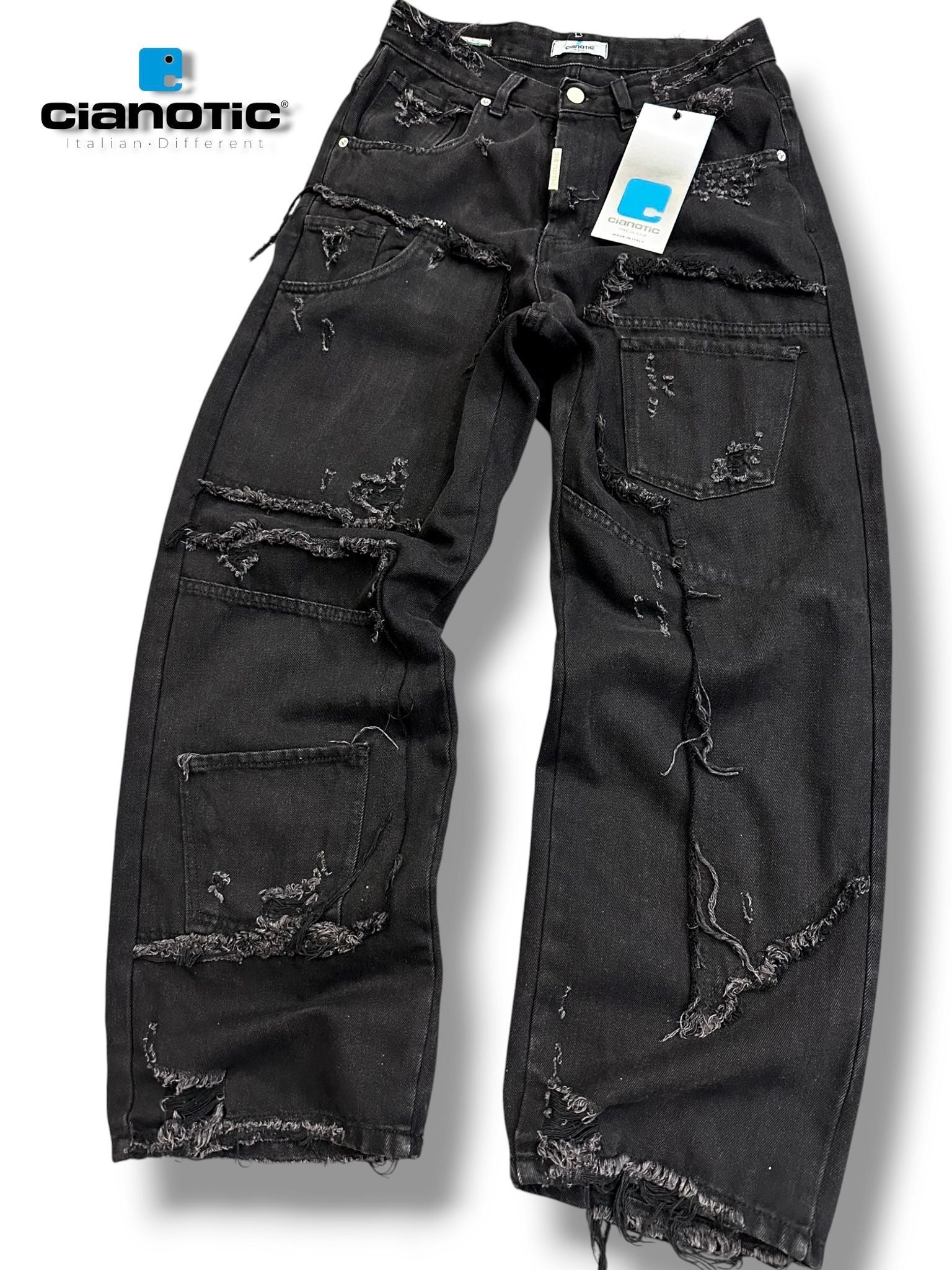 JEANS NERO BAGGY