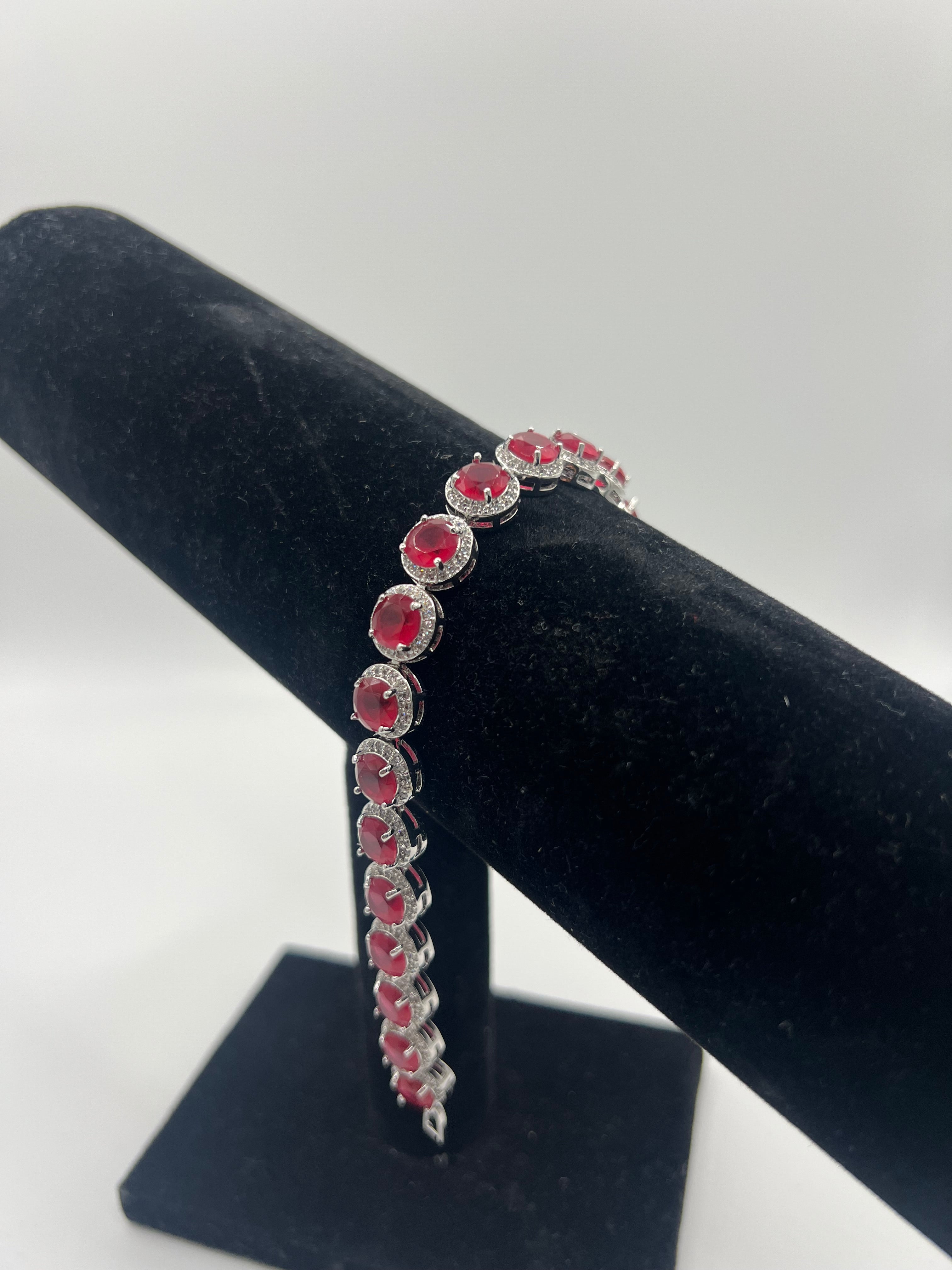 BRACCIALE color ARGENTO RUBINO