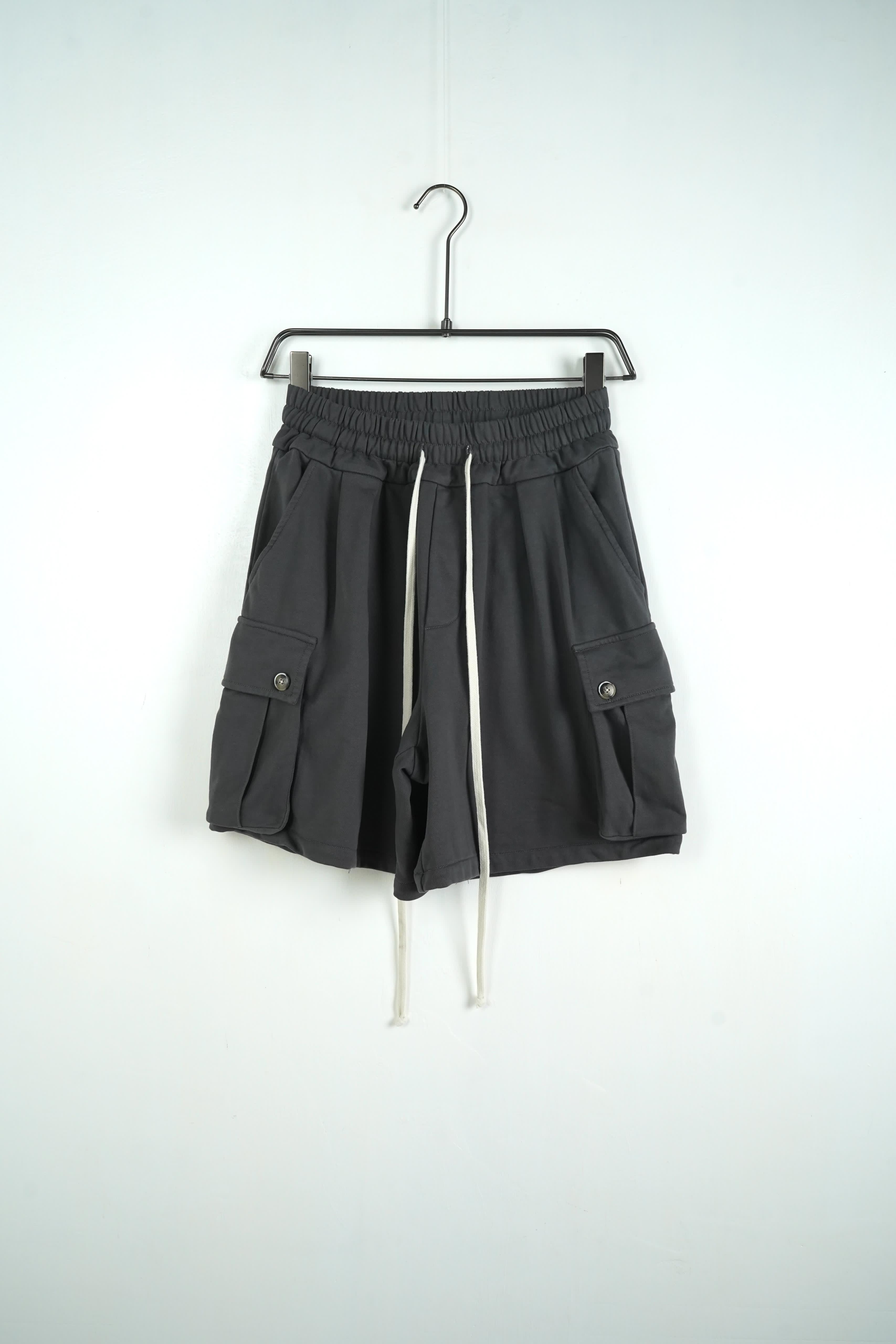 Pantaloncino Cargo Cotone Grigio Scuro Piombo