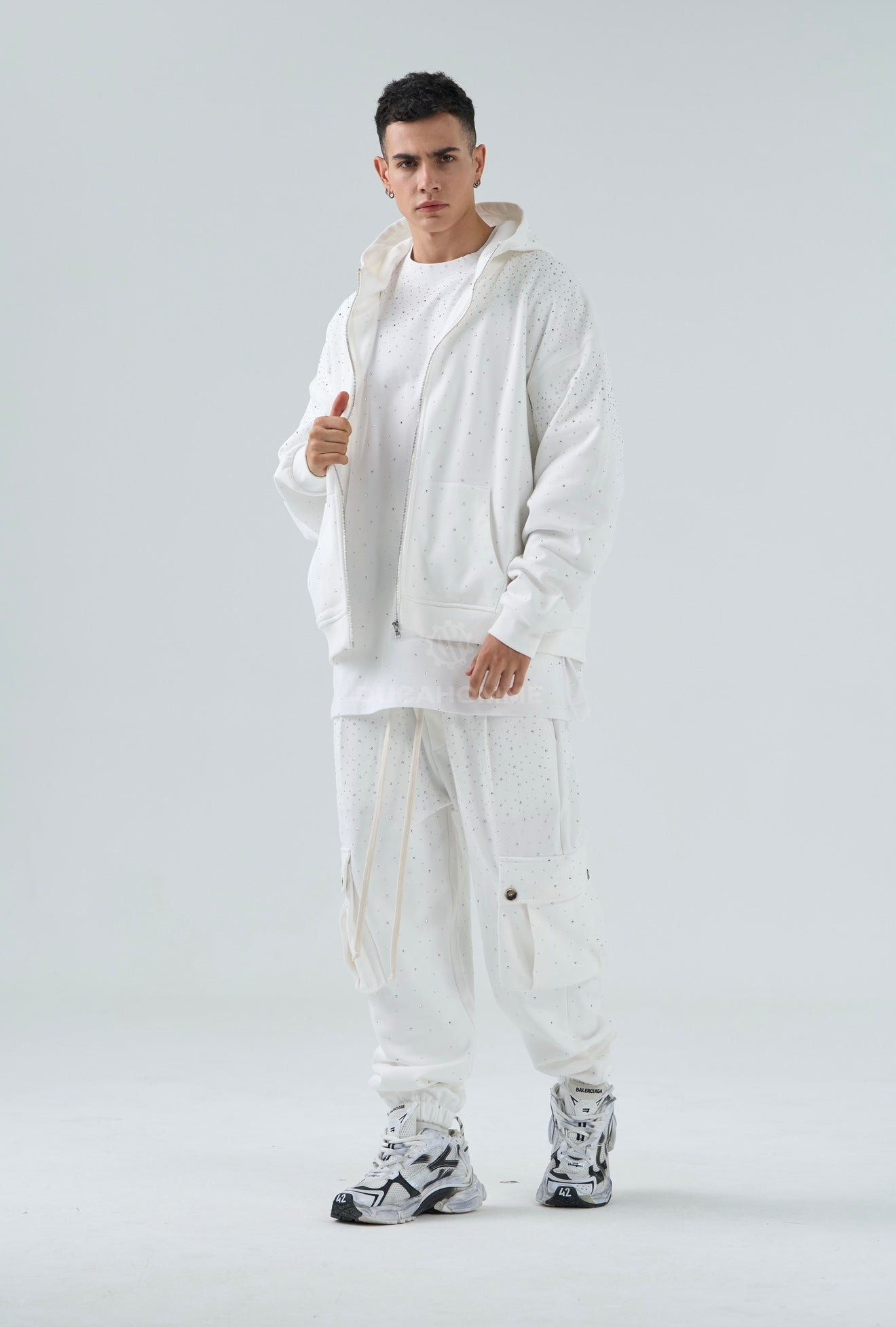 FELPA DUCA VIP DIAMANTATA BIANCA