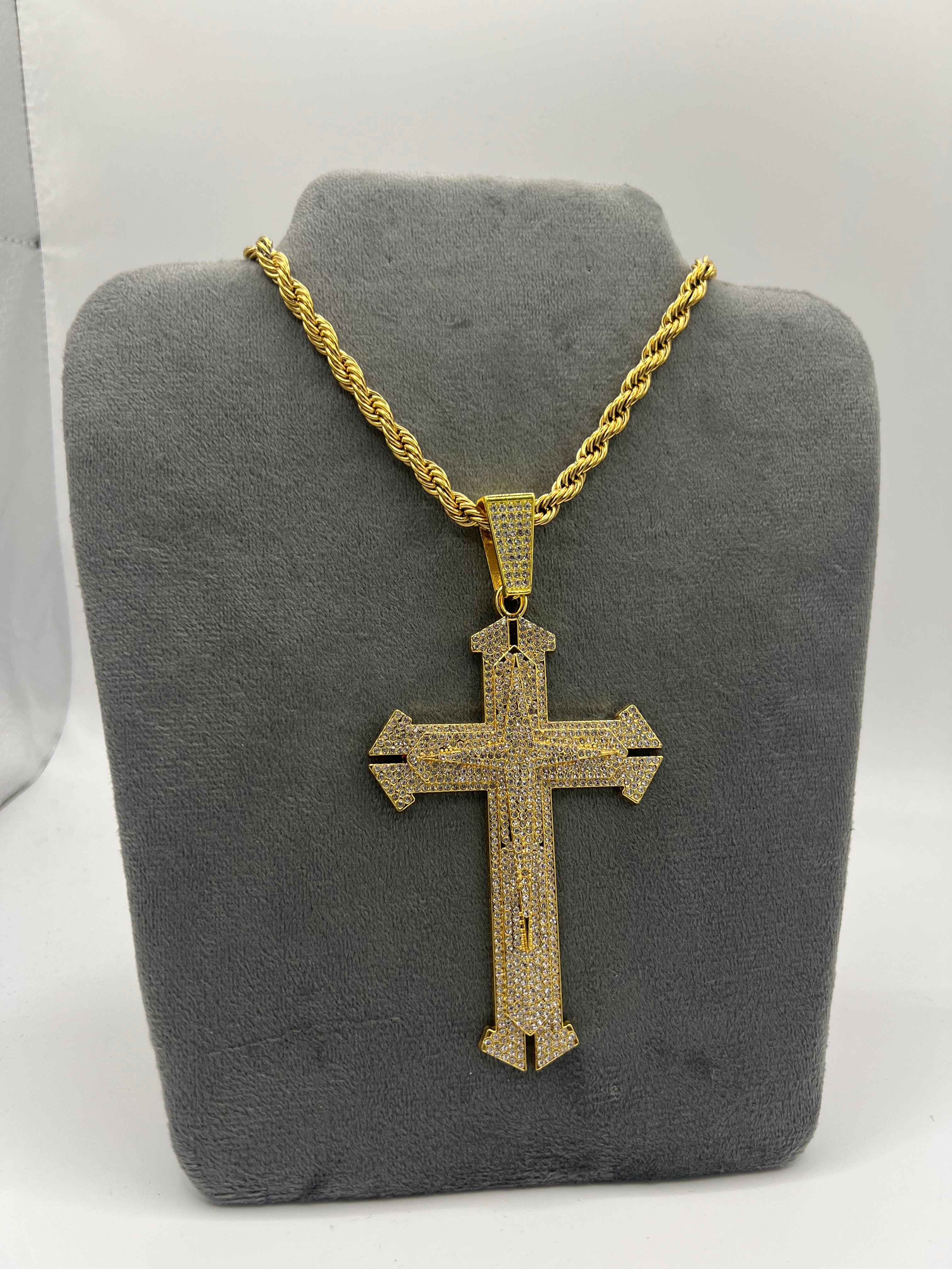 COLLANA  DIAMANTI CROCE