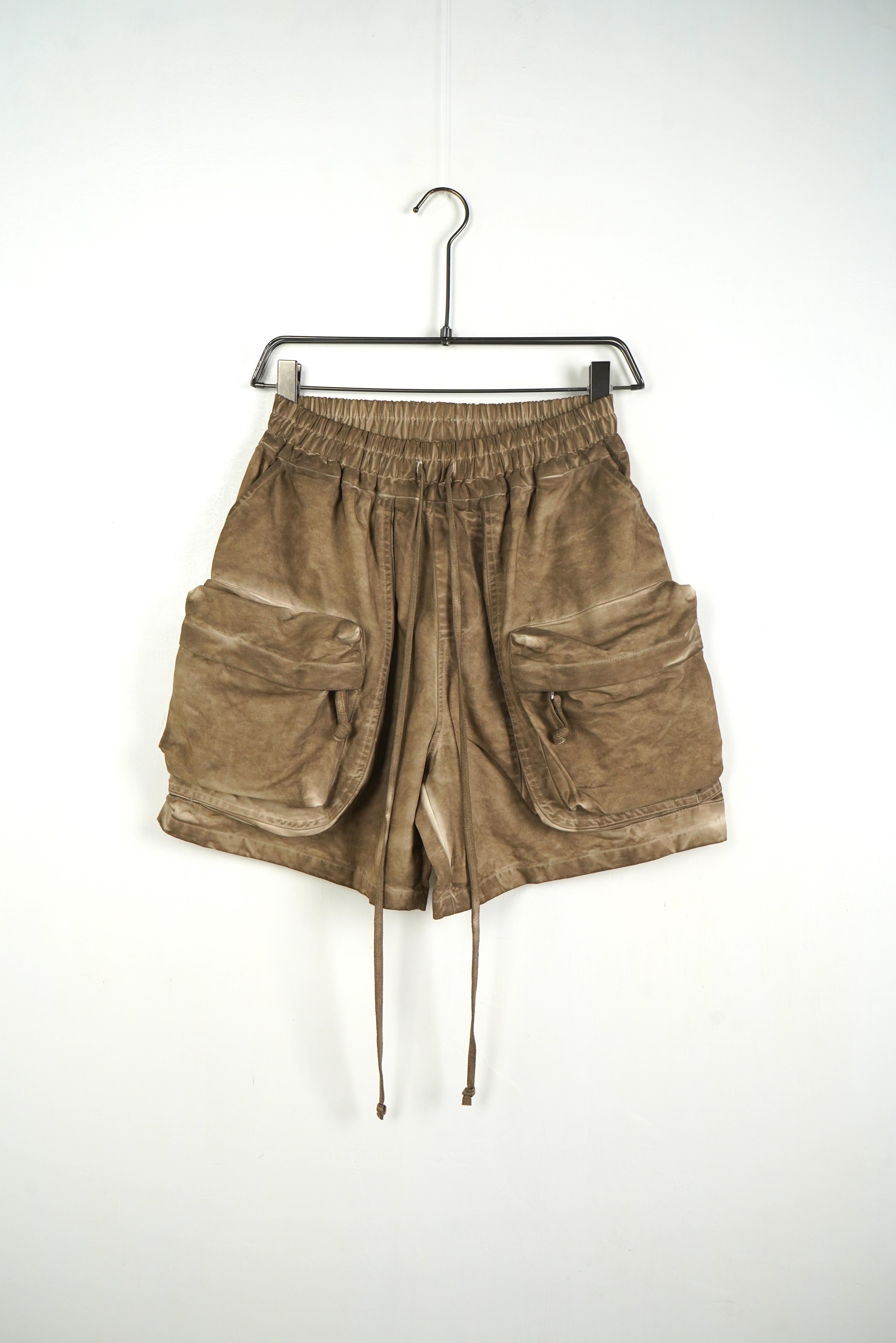 Pantaloncino Zip Stone Wash Camel