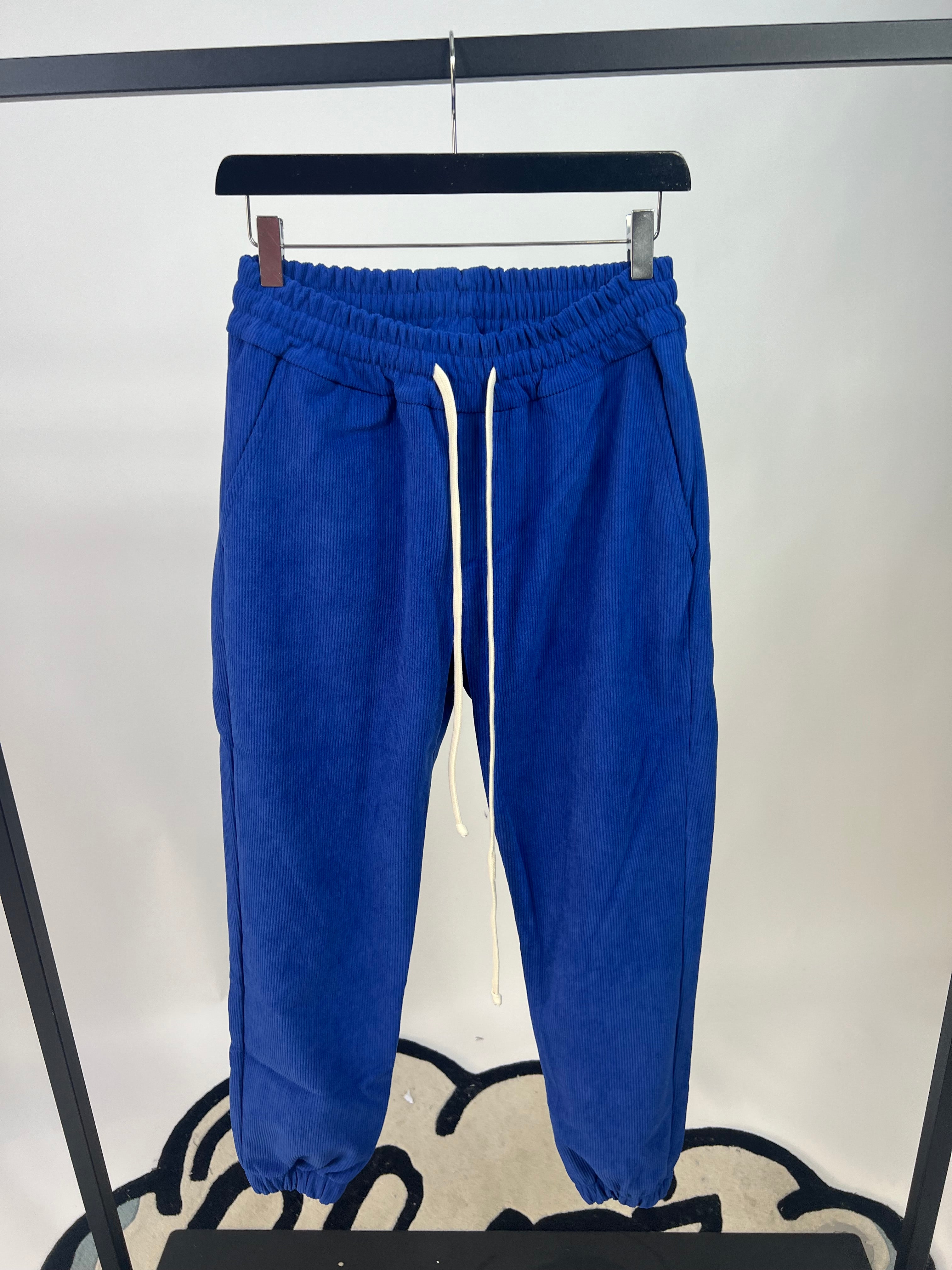 Pantalone a Coste Blu Royal