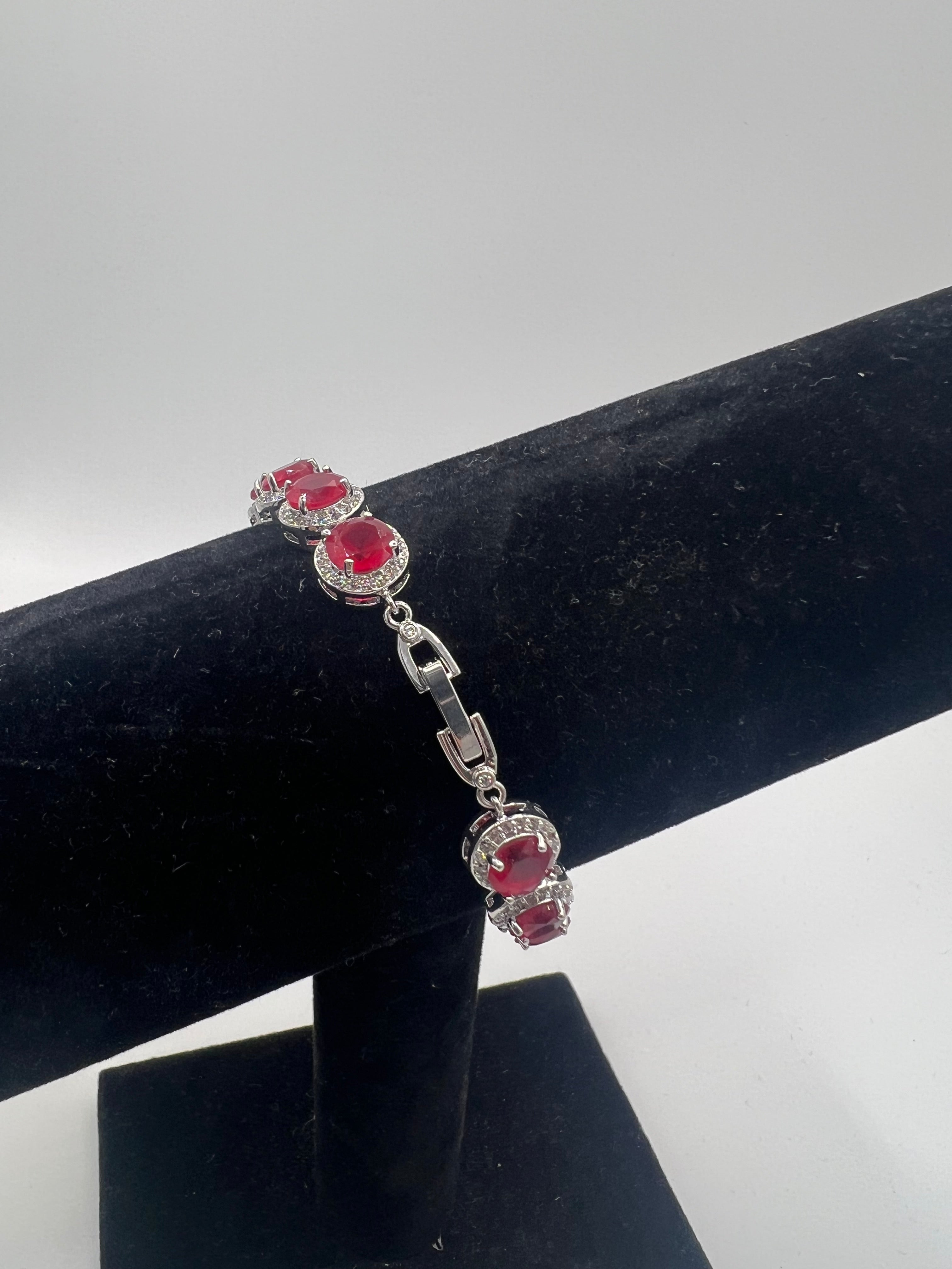 BRACCIALE color ARGENTO RUBINO