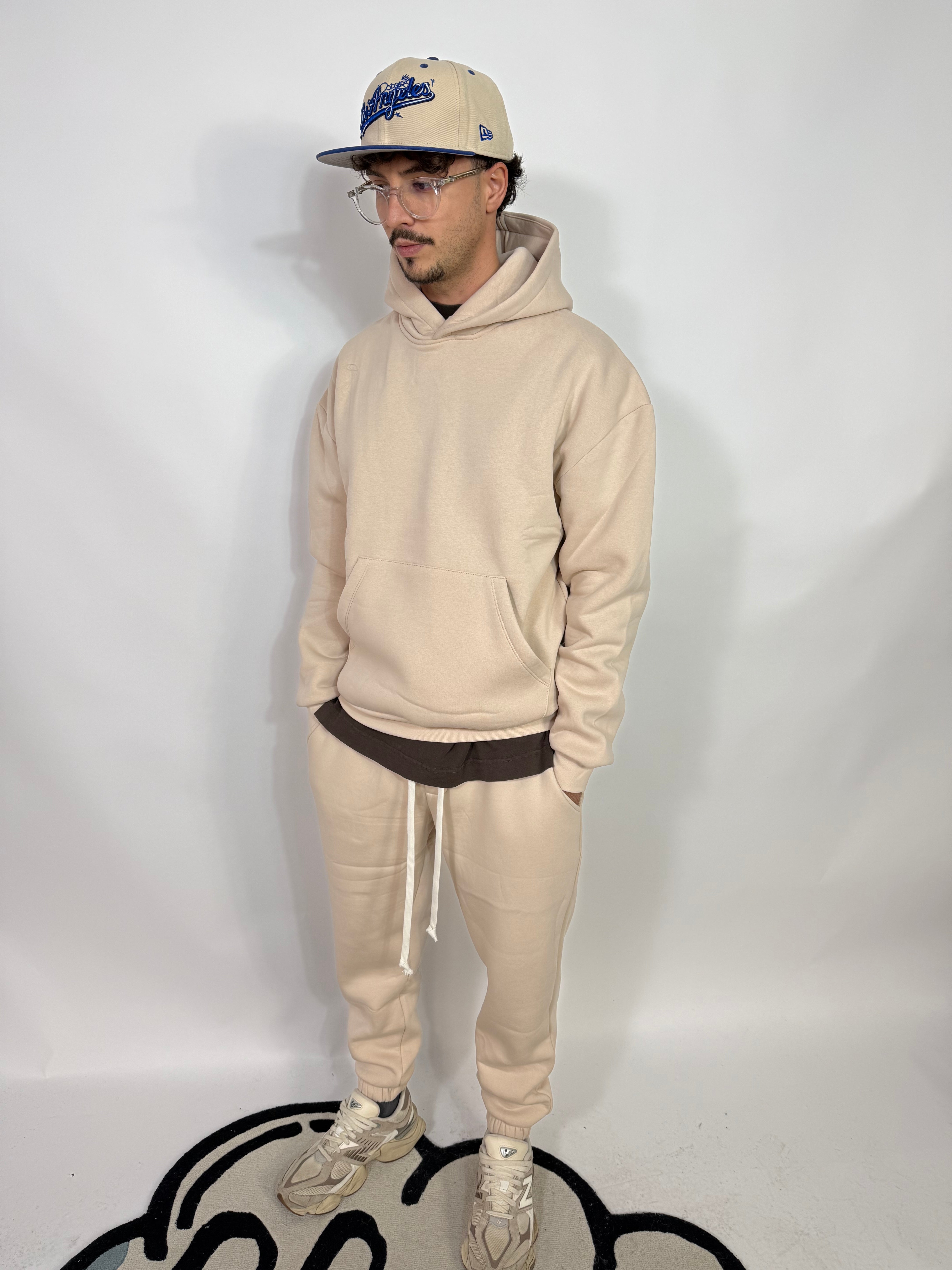 Completo Doppio Cotone Felpato Beige