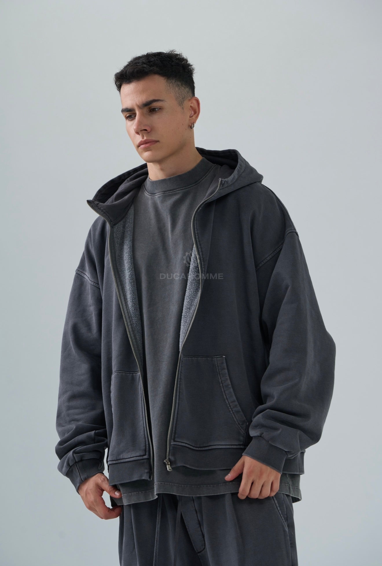 FELPA DUCA VIP WASHED GRIGIA SCURA 92G