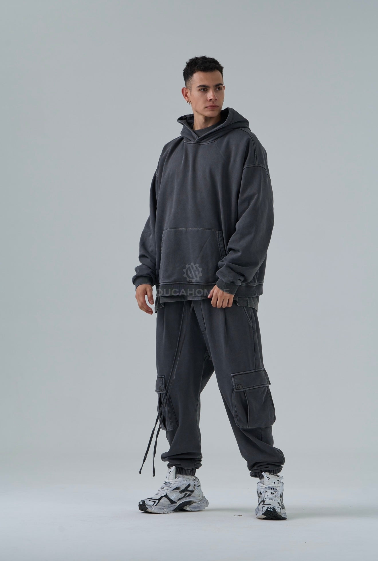 FELPA DUCA VIP WASHED GRIGIA SCURA 91G