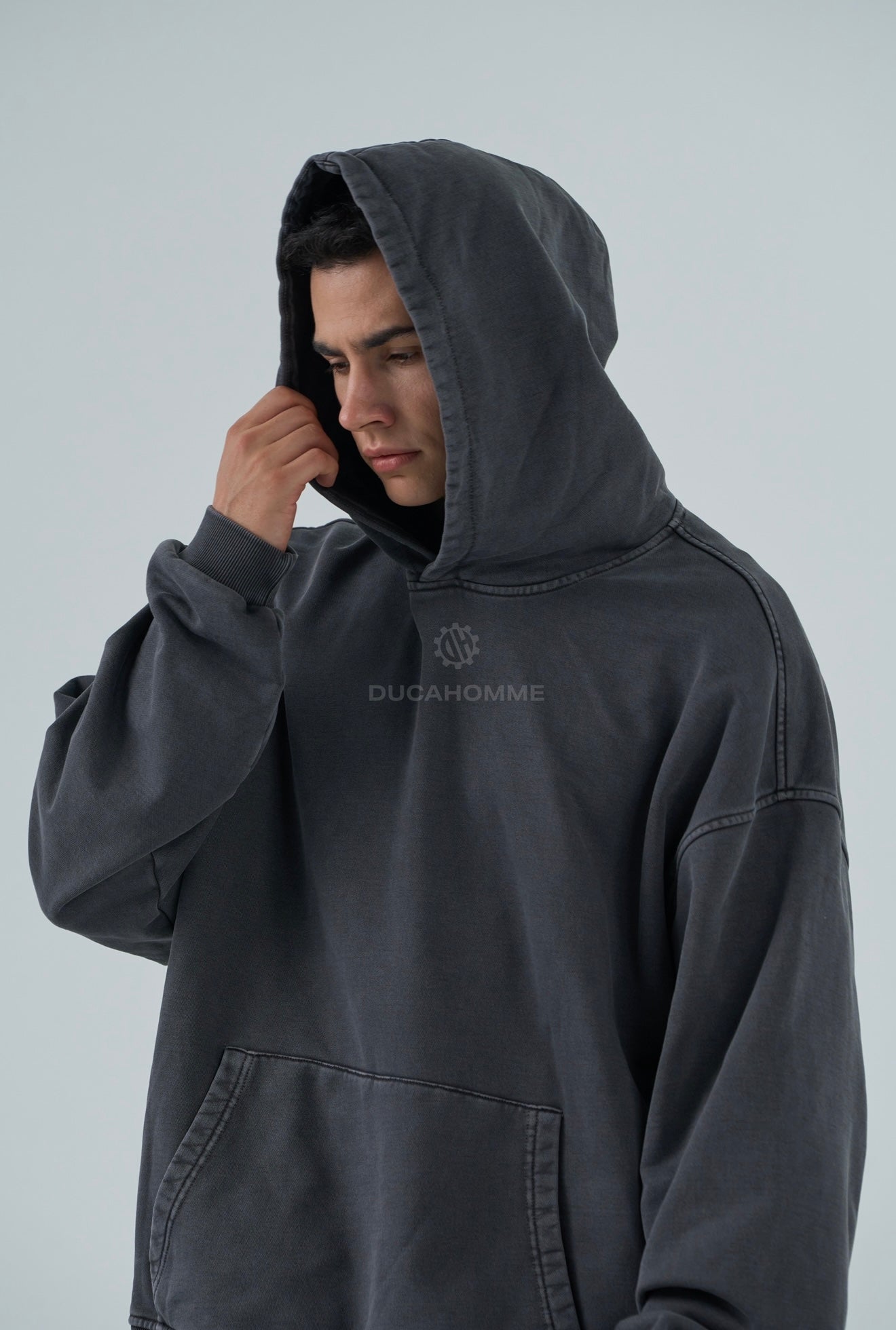 FELPA DUCA VIP WASHED GRIGIA SCURA 91G