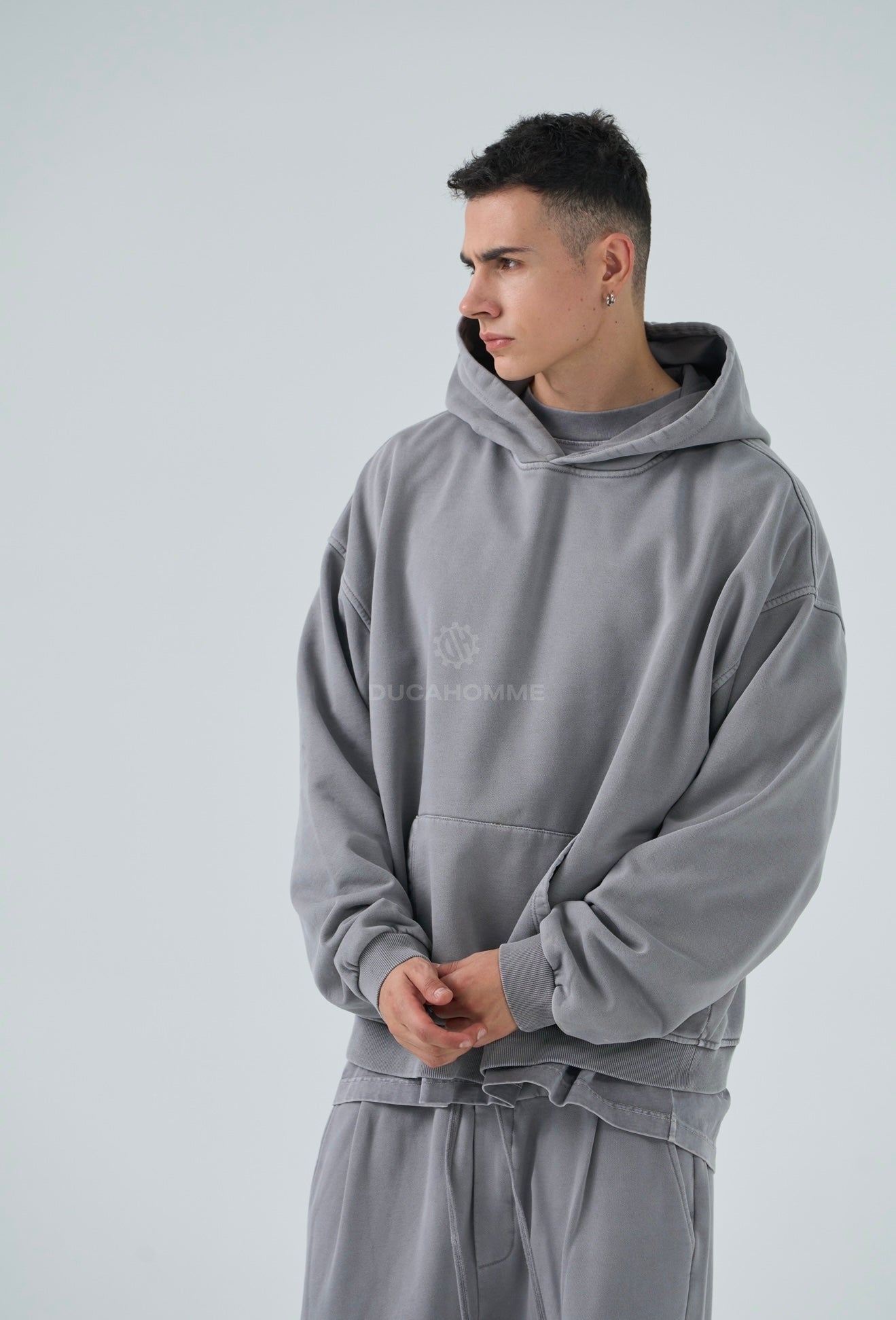 FELPA DUCA VIP WASHED GRIGIA 91G