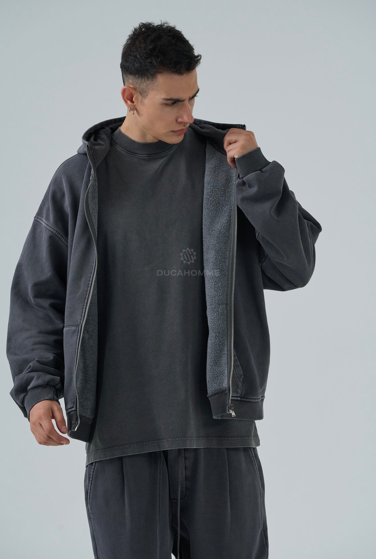 FELPA DUCA VIP WASHED GRIGIA SCURA 92G