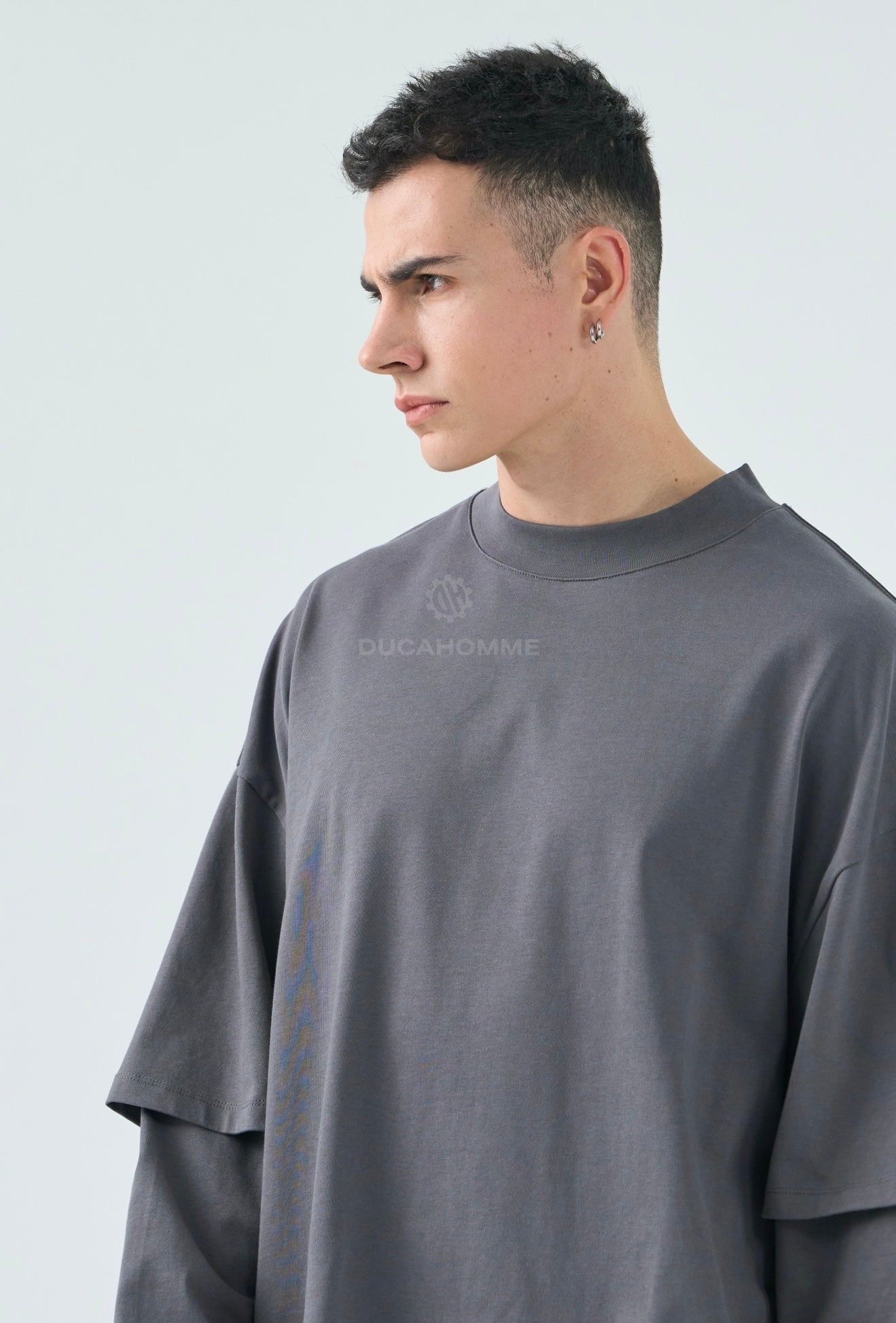 T SHIRT DUCA VIP LONG SLEEVE Grigia Scura