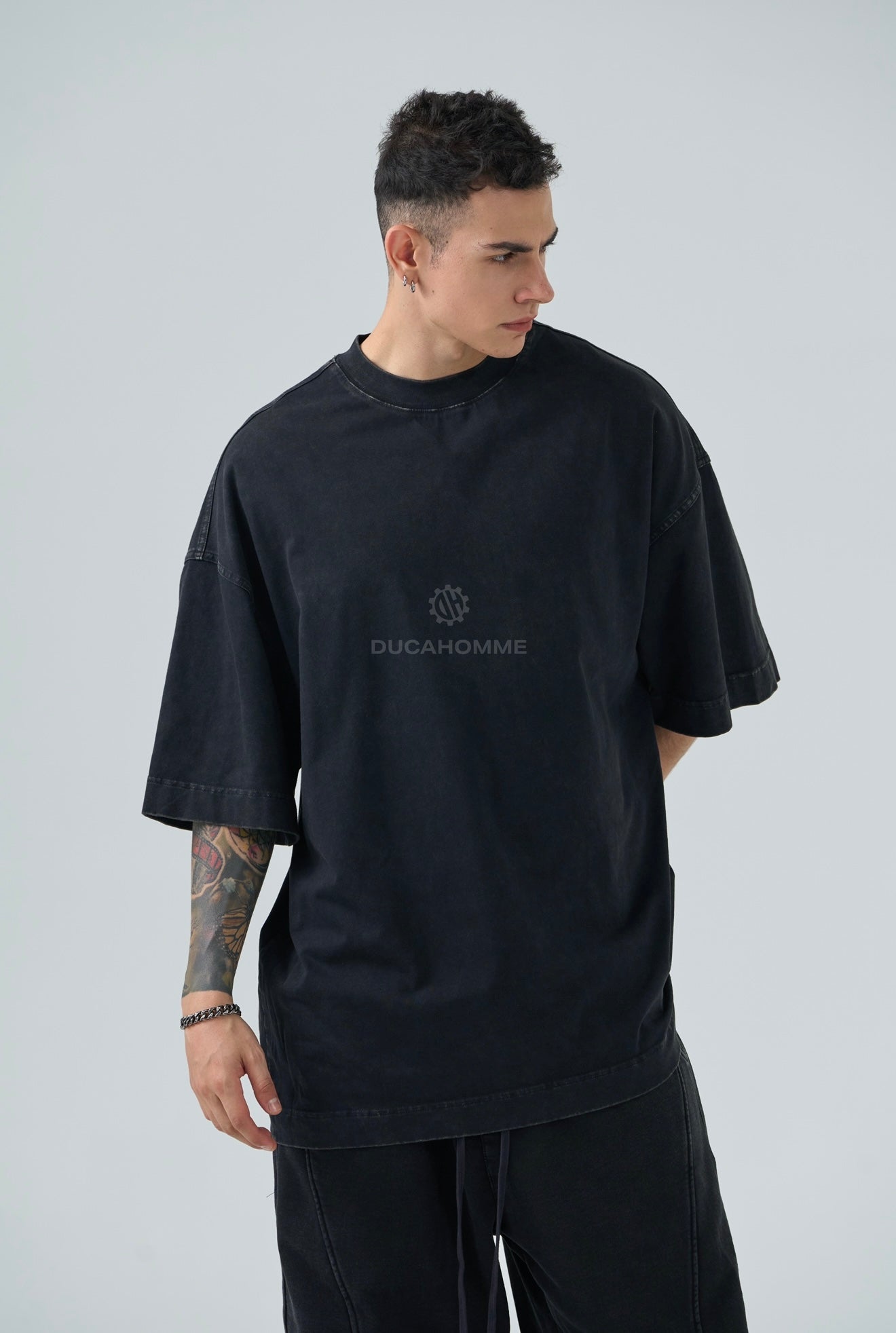 T SHIRT DUCA VIP Stone Wash Nera