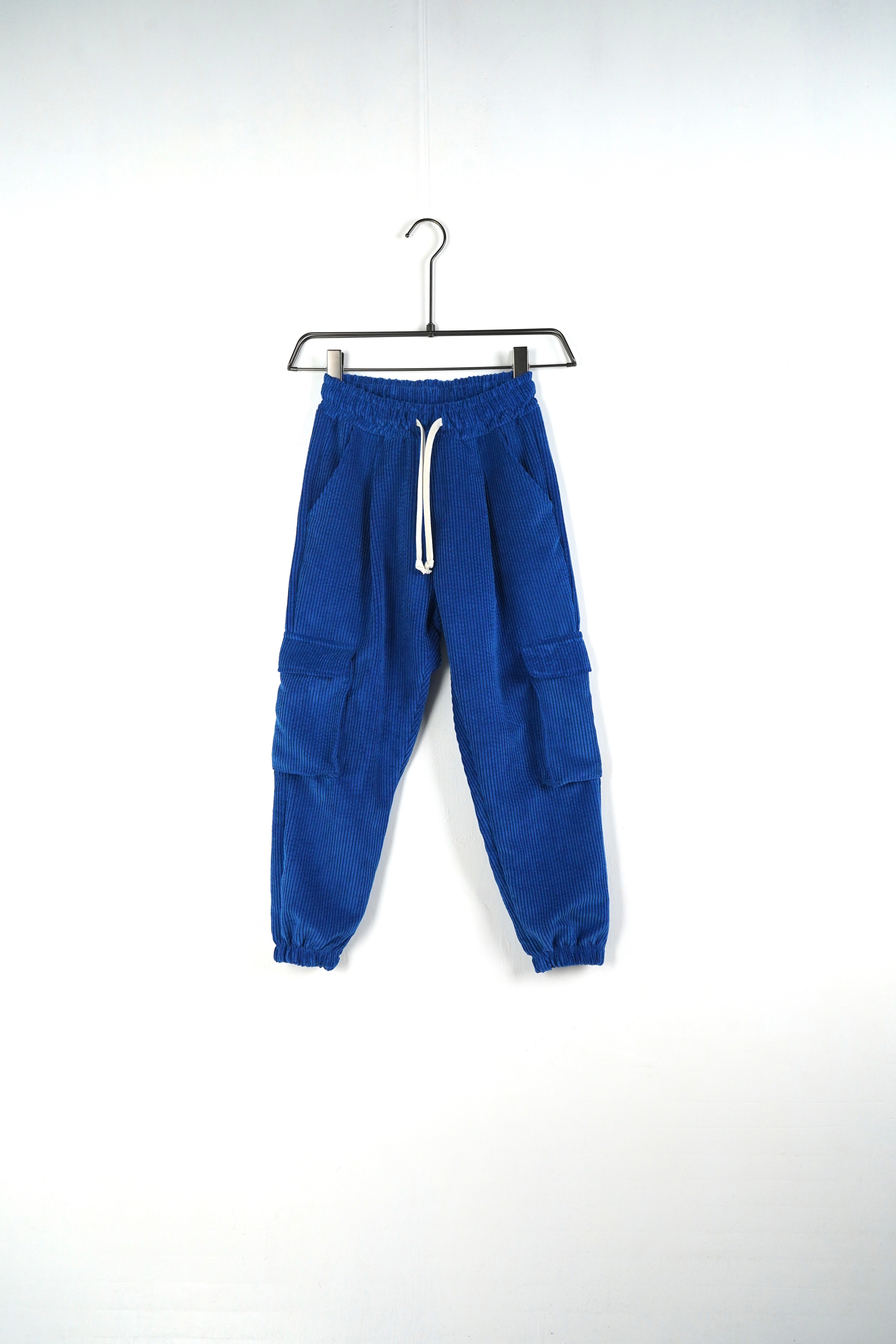 Pantalone Cargo a Coste Blu