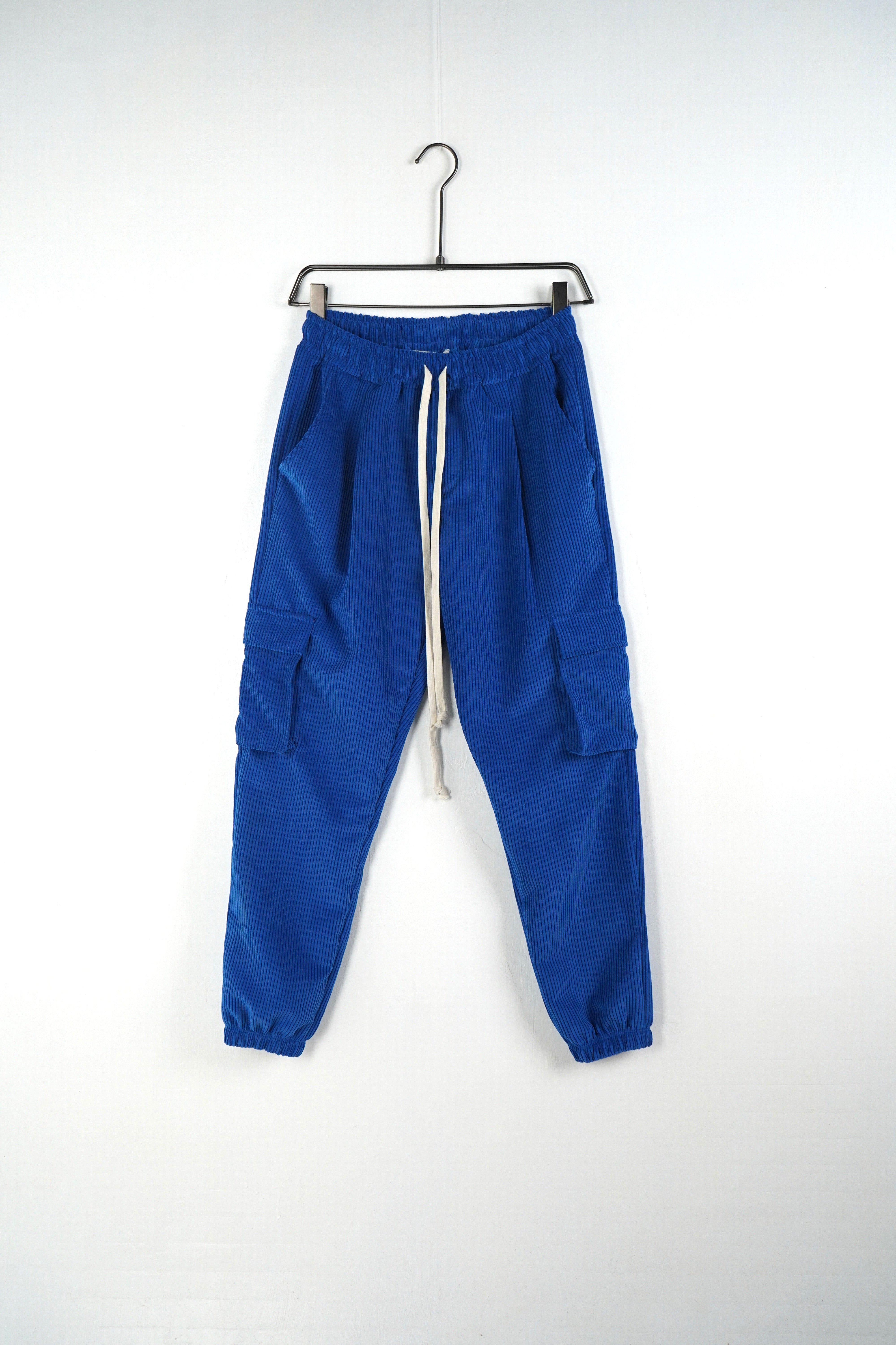 Pantalone Cargo a Coste Blu