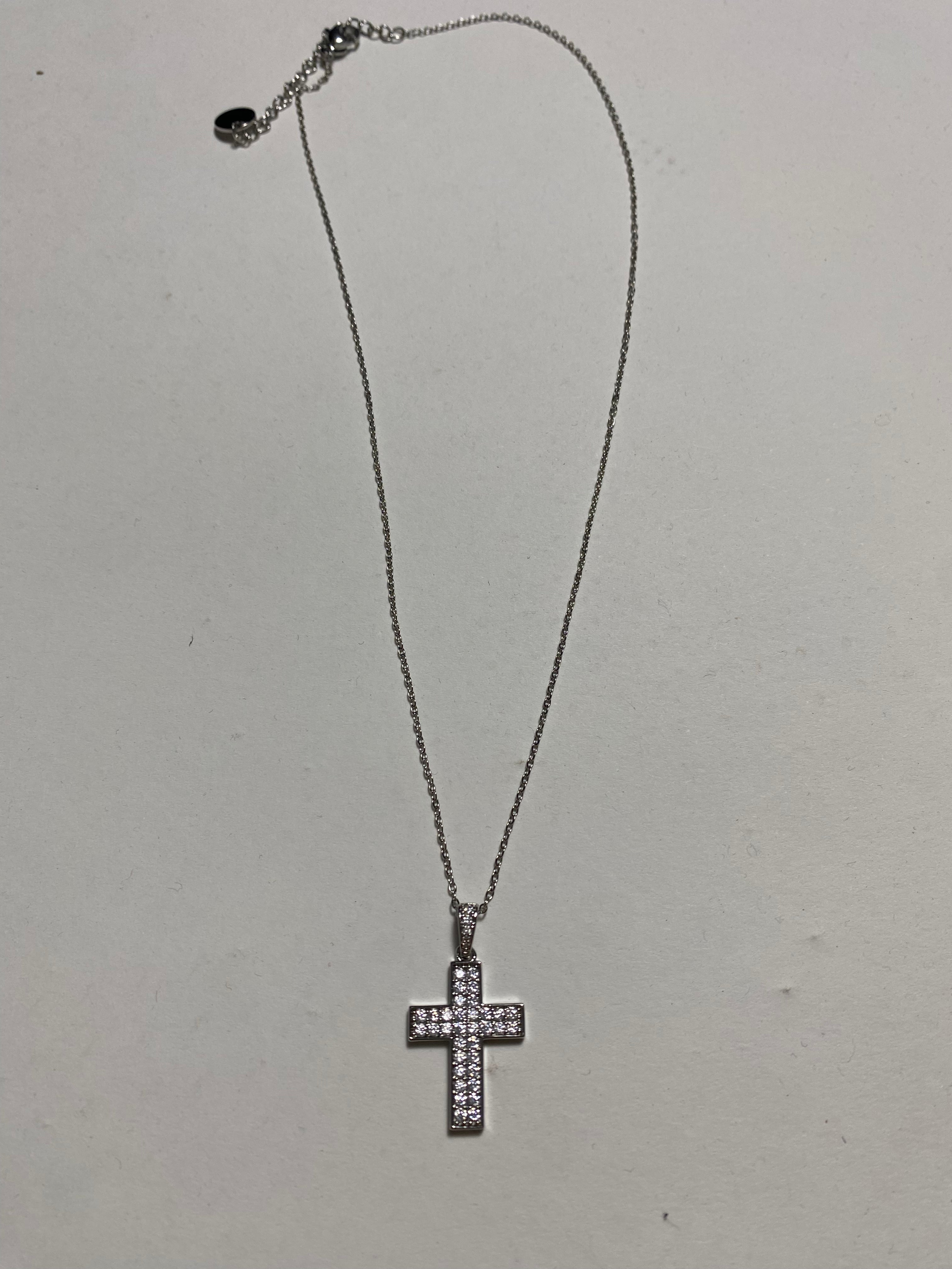 COLLANA MINI CROCE DIAMANTI