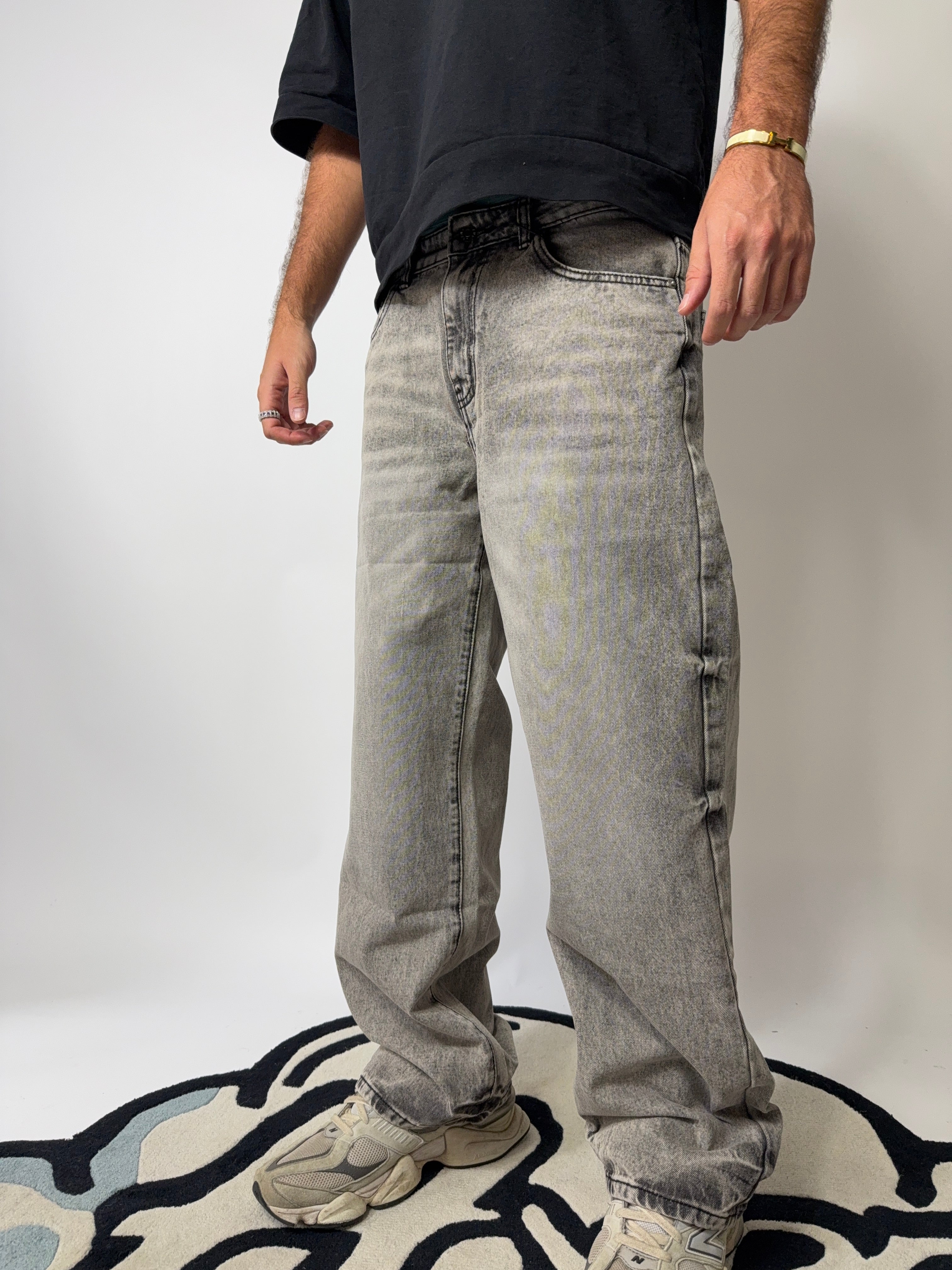 JEANS GRIGIO LAVORATO 8350