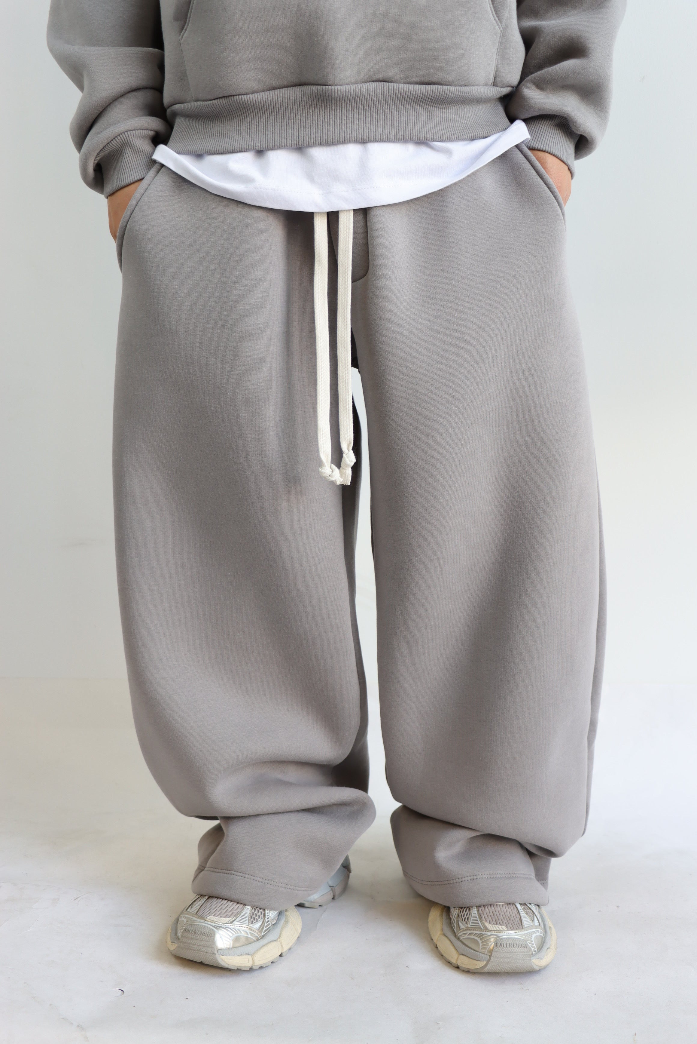 Pantalone Super Over Felpato Piombo