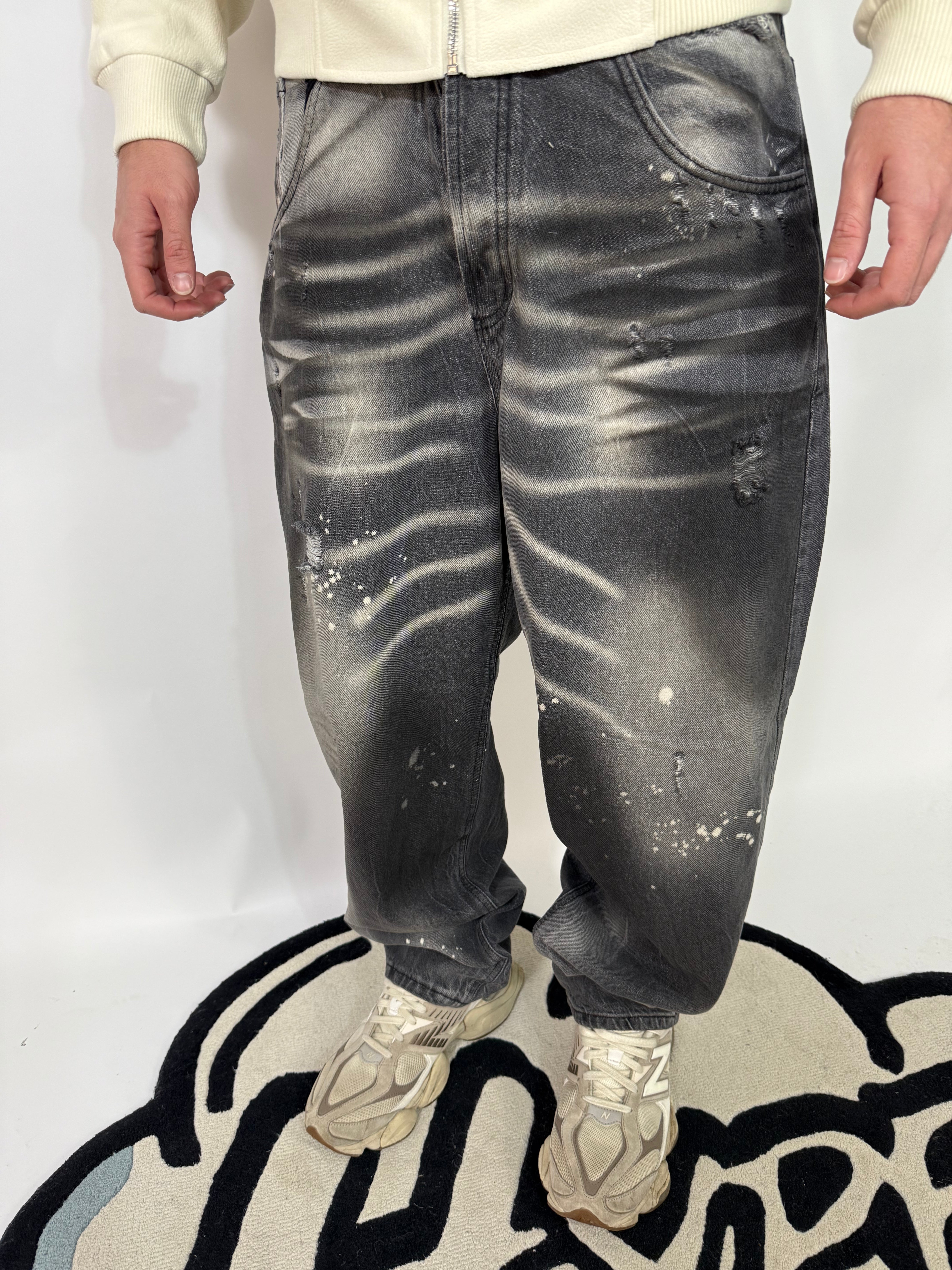 JEANS SLAVATO NERO BAGGY BALLON