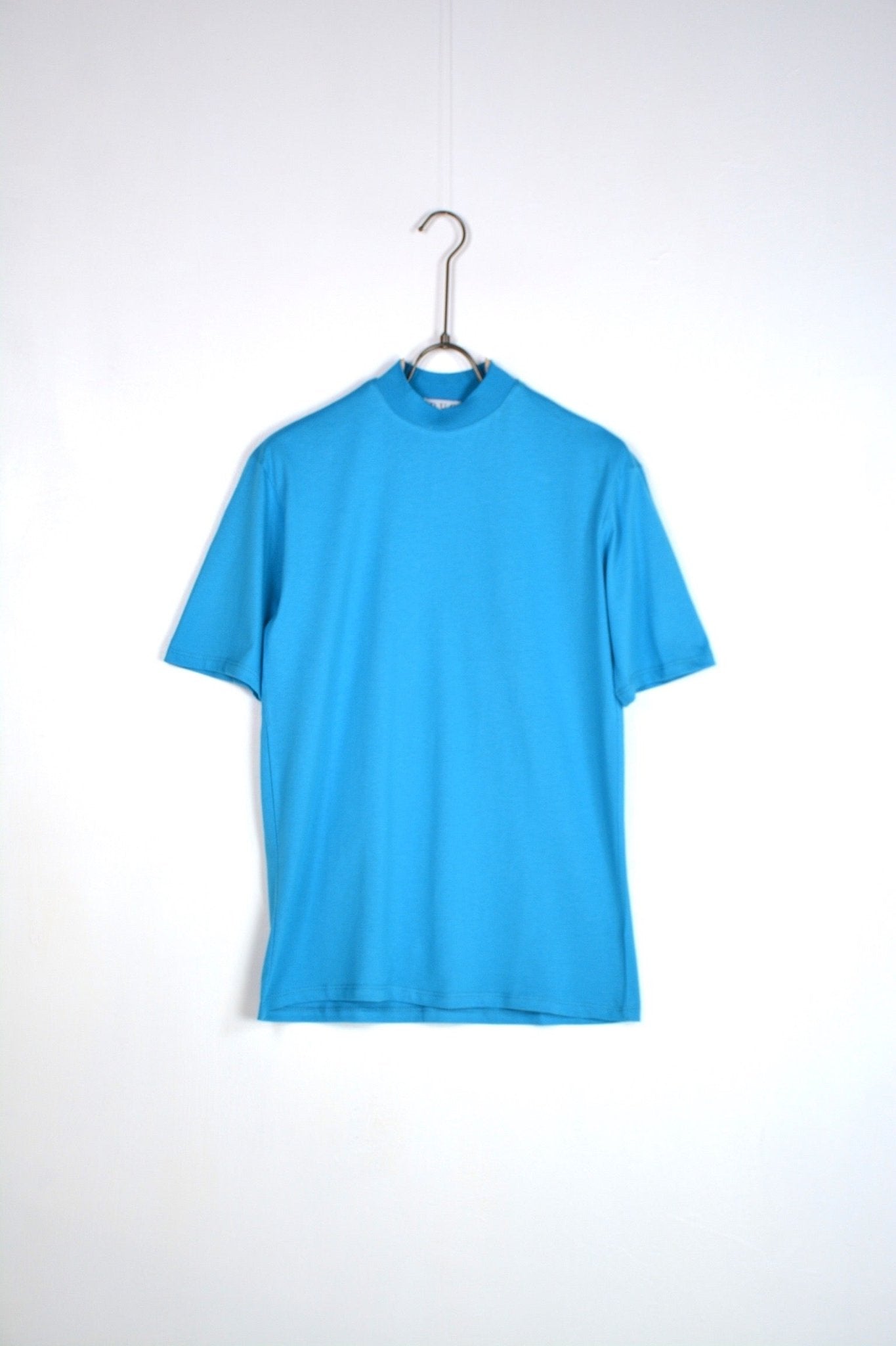 T-SHIRT COLLO ALTO TURCHESE