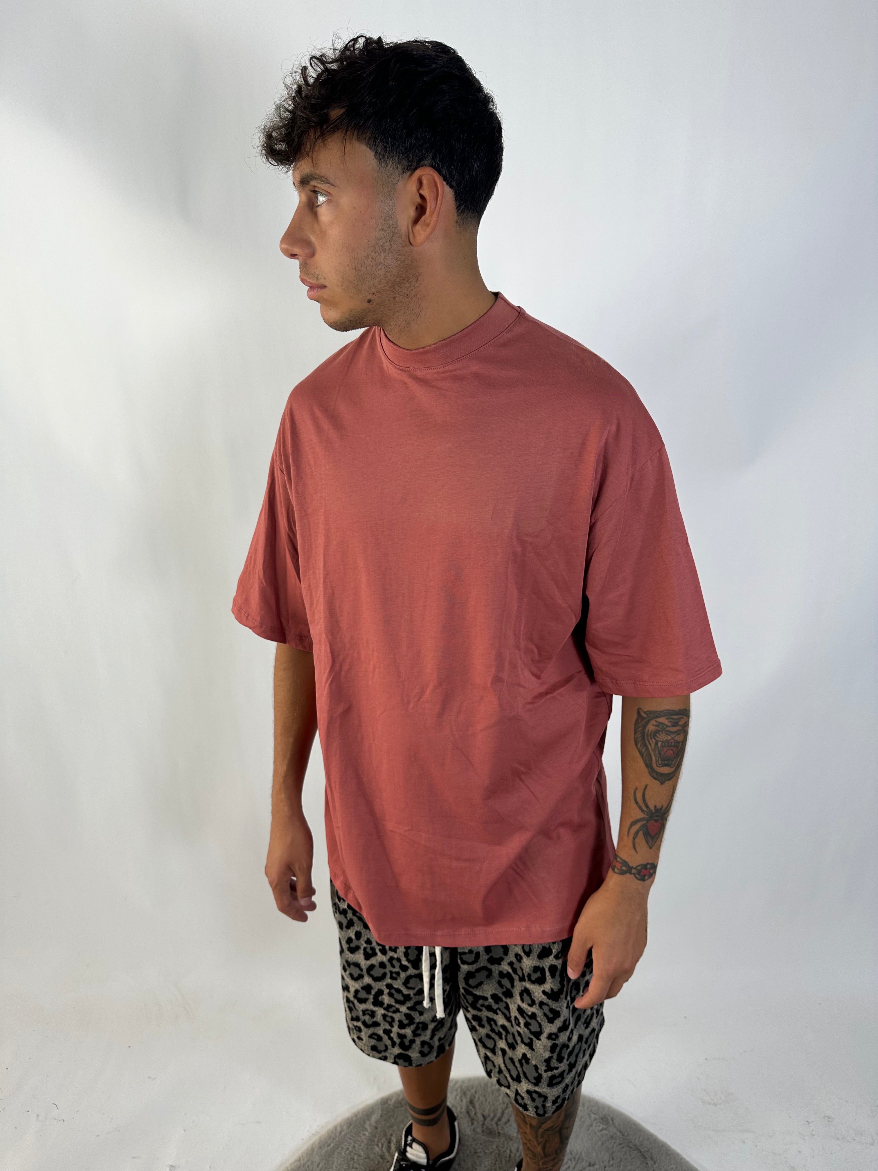 T-SHIRT OVERSIZE ROSSO PORPORA